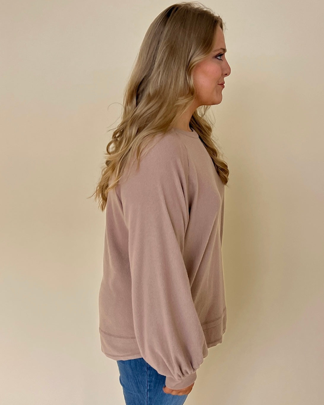 Smooth Sounds Mocha Plus Ribbed Knit Top-Shop-Womens-Boutique-Clothing
