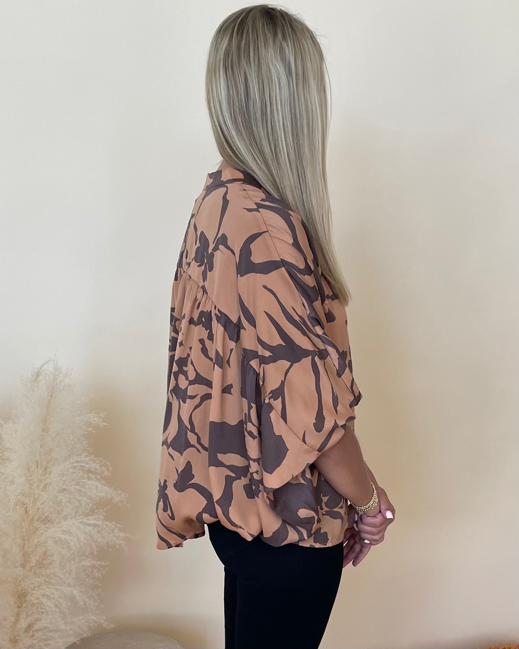 Unmatched Mocha Brown Print Top-Shop-Womens-Boutique-Clothing