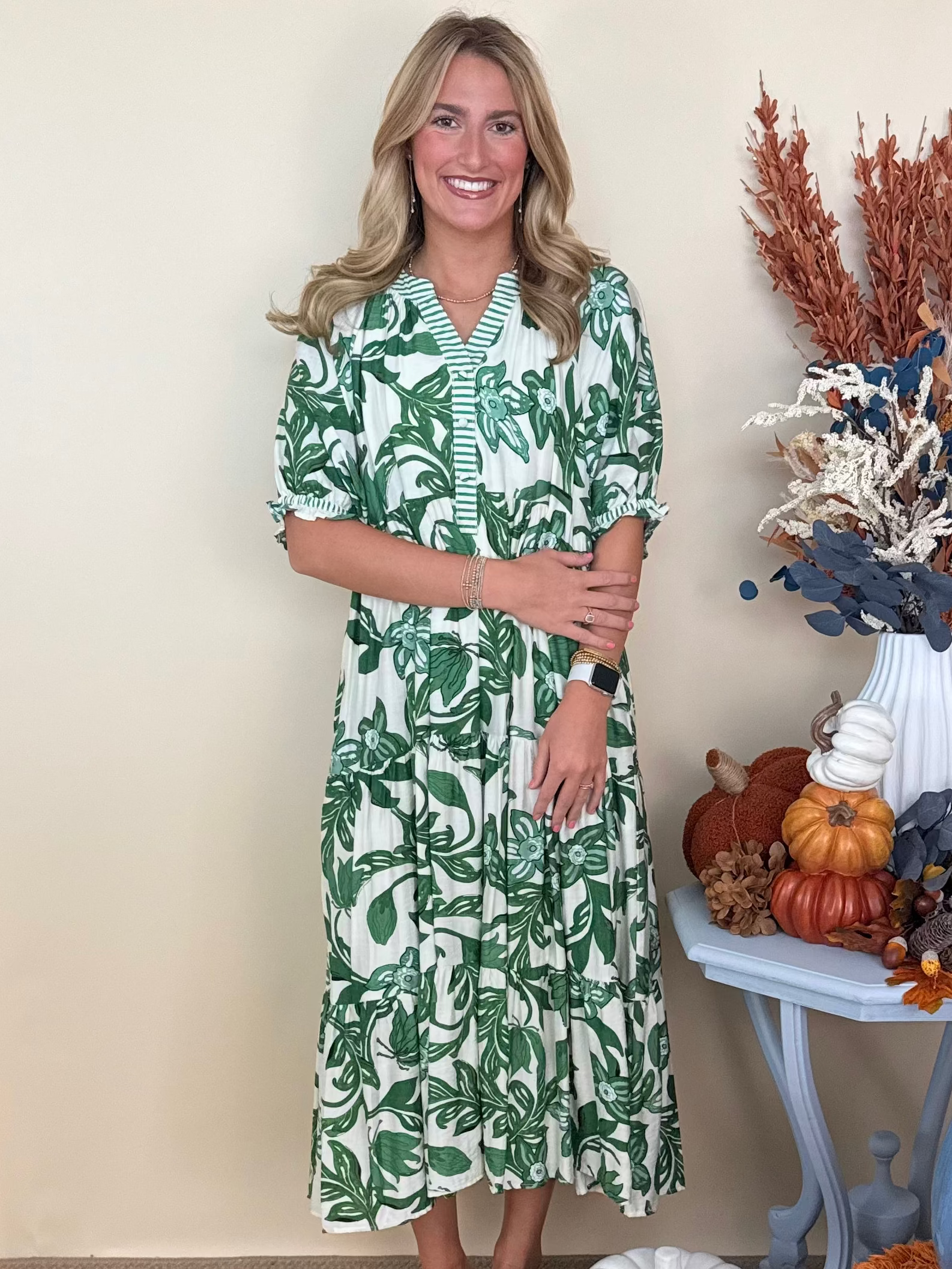 Go To Green Botanic Midi Dress-Shop-Womens-Boutique-Clothing