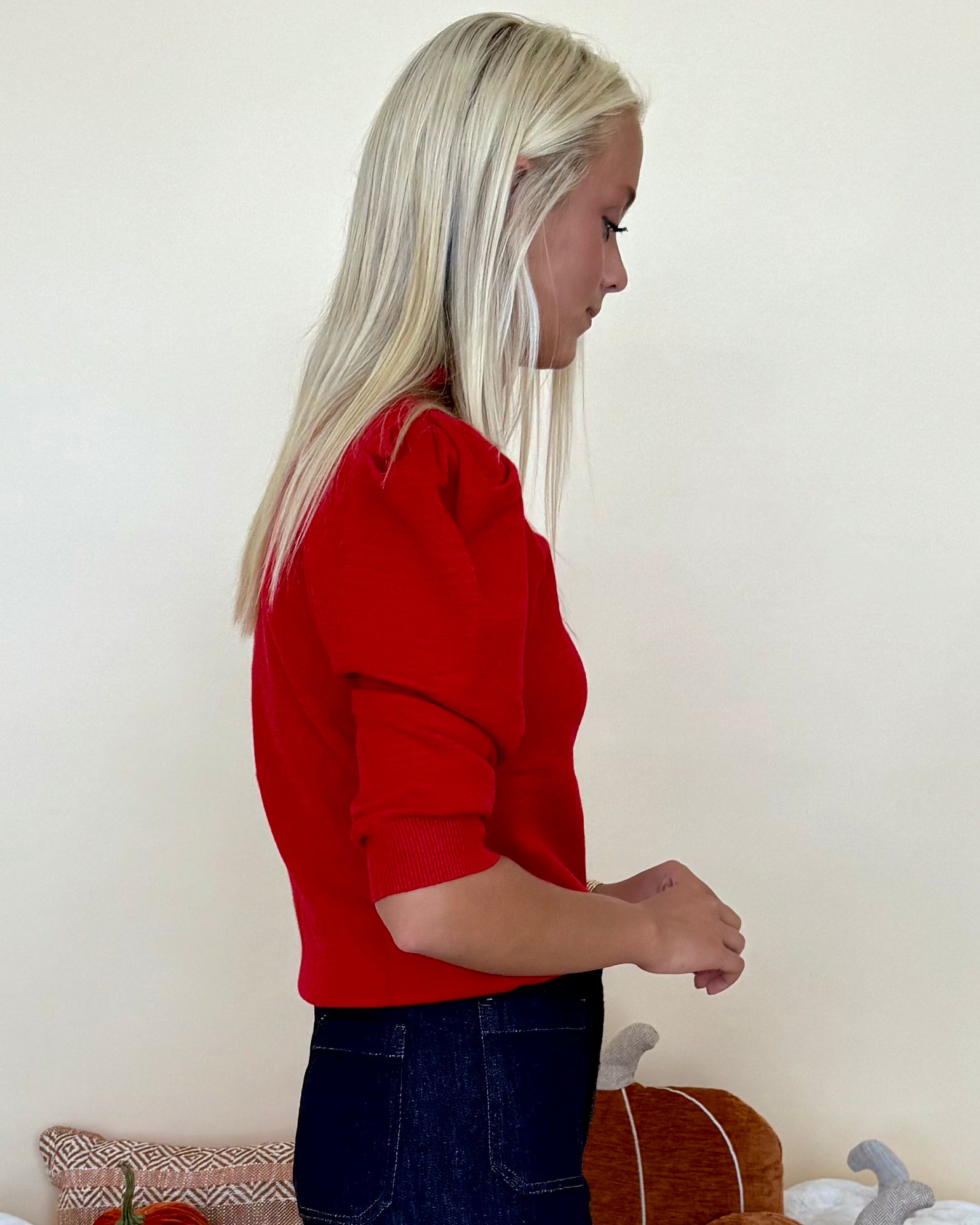 On The Record Red Sweater-Shop-Womens-Boutique-Clothing
