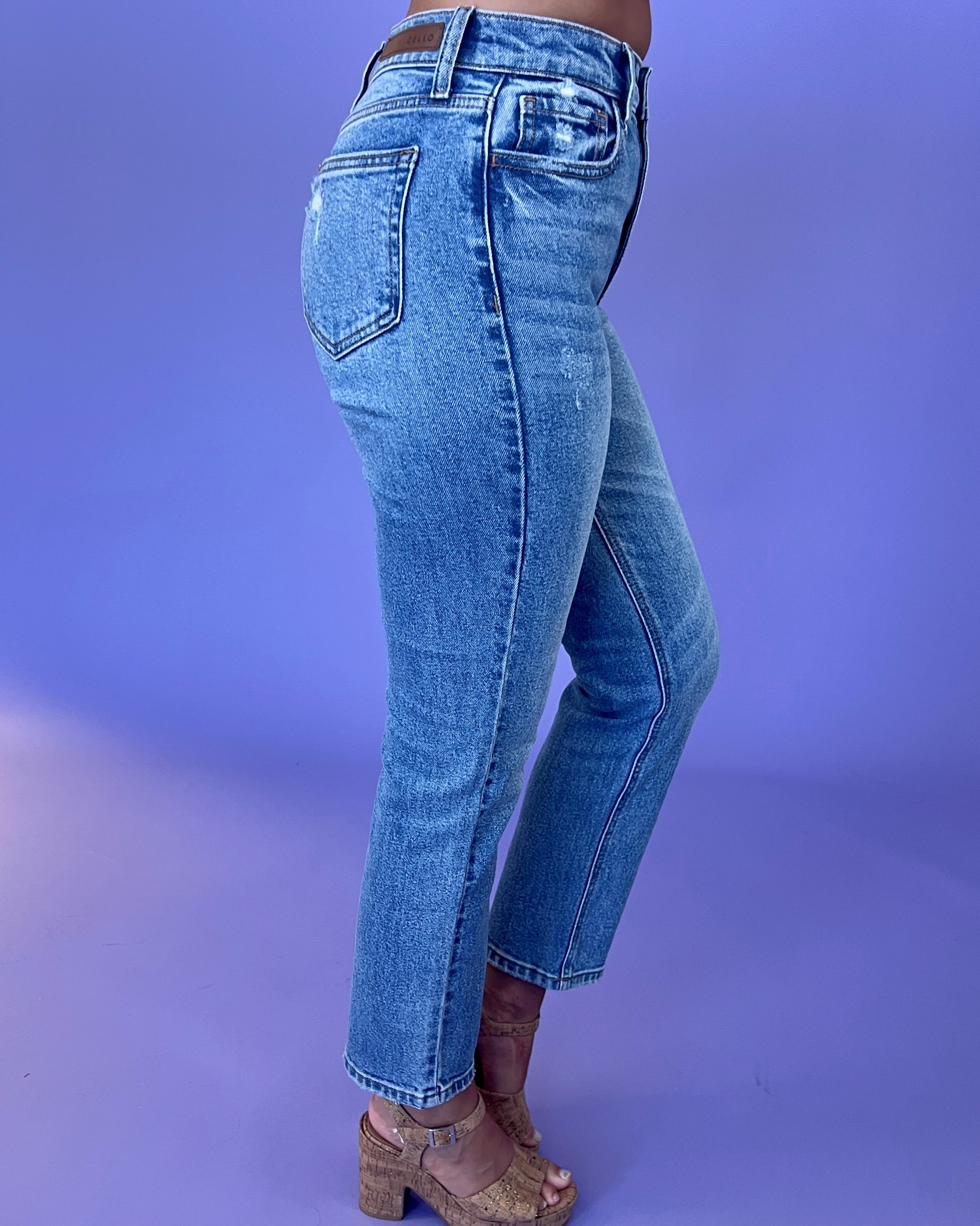 Be Around Medium Denim High Rise Straight Jeans-Shop-Womens-Boutique-Clothing