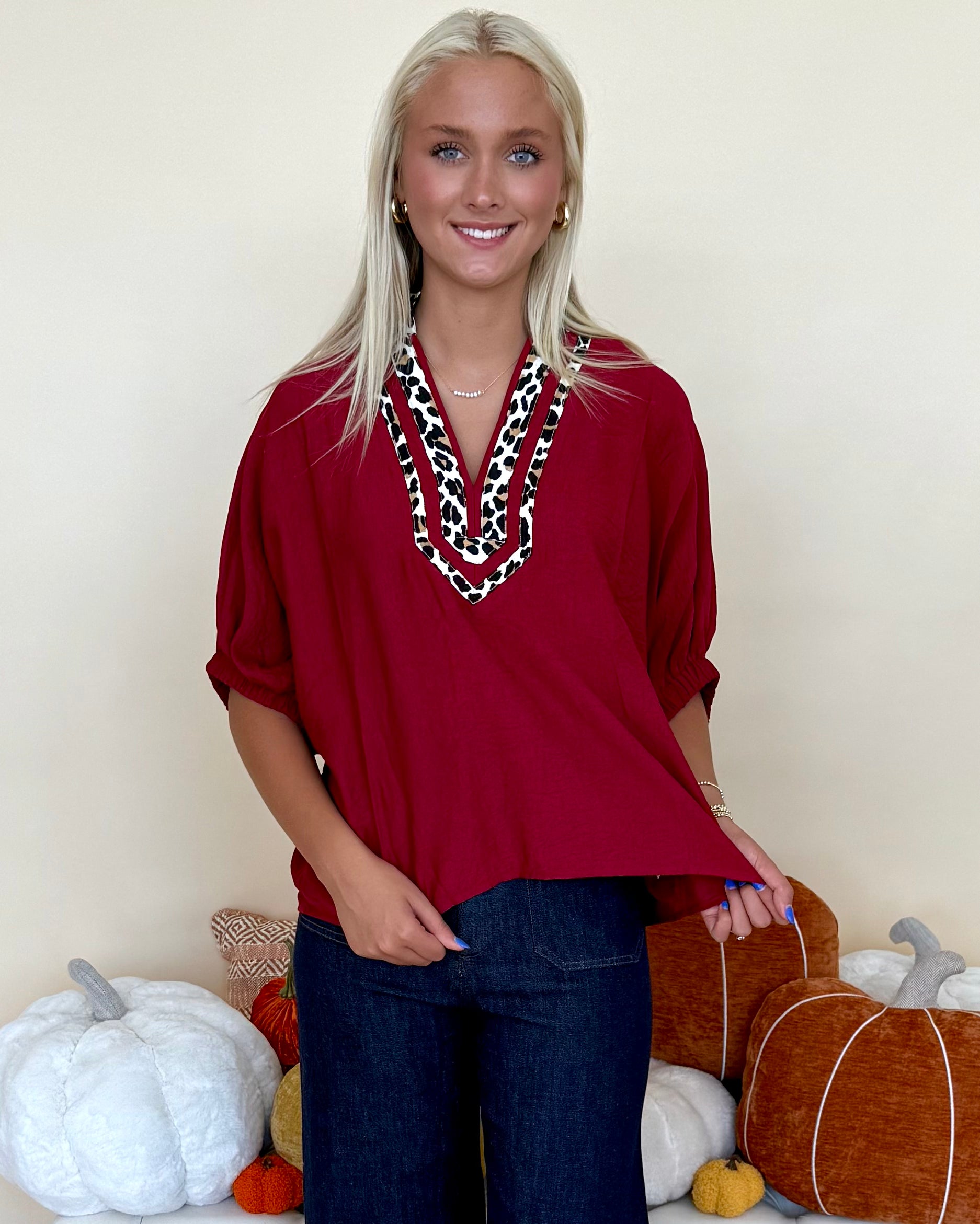 Live A Little Garnet Leopard Dolman Top-Shop-Womens-Boutique-Clothing