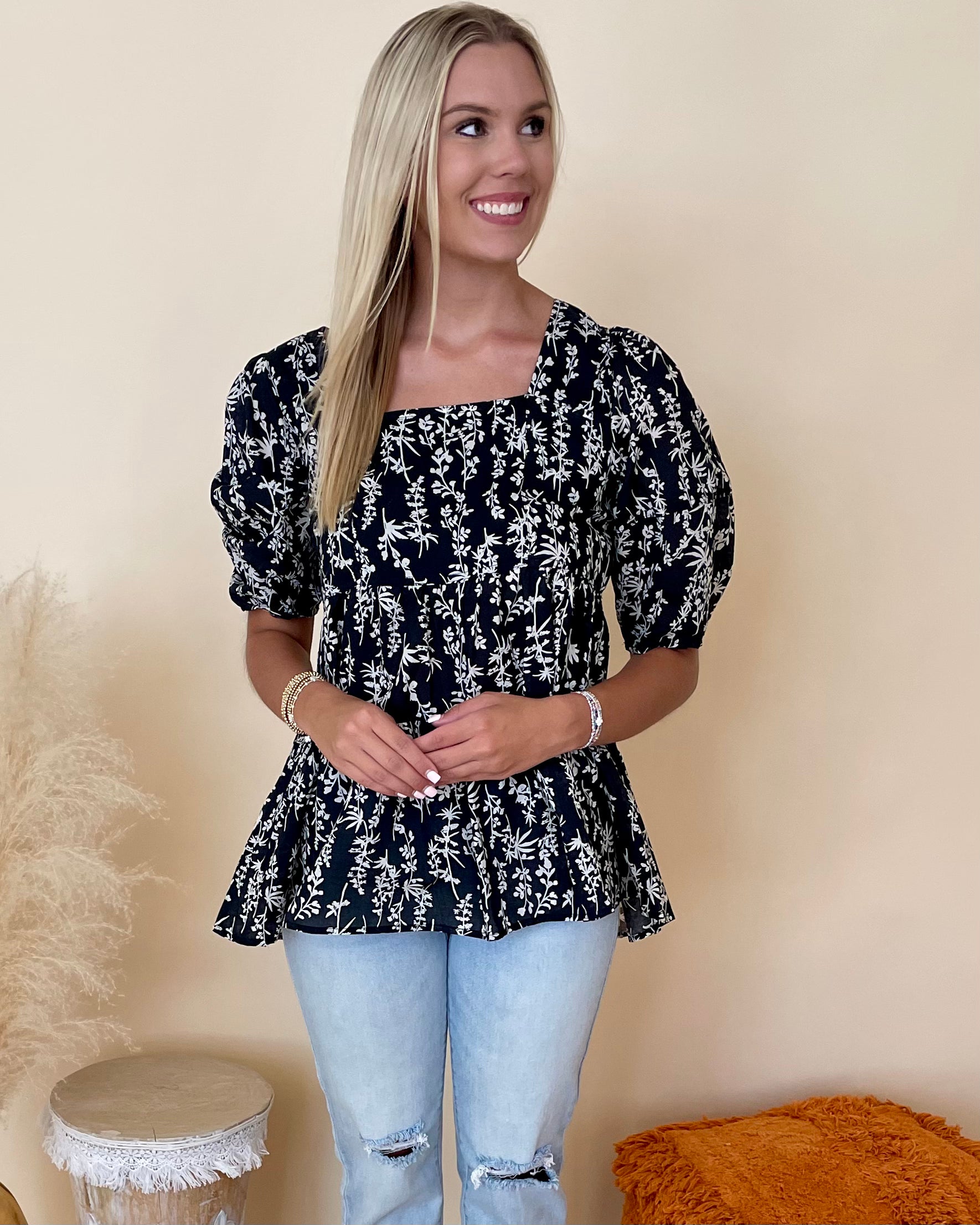 Small Things Black Garden Toile Top-Shop-Womens-Boutique-Clothing