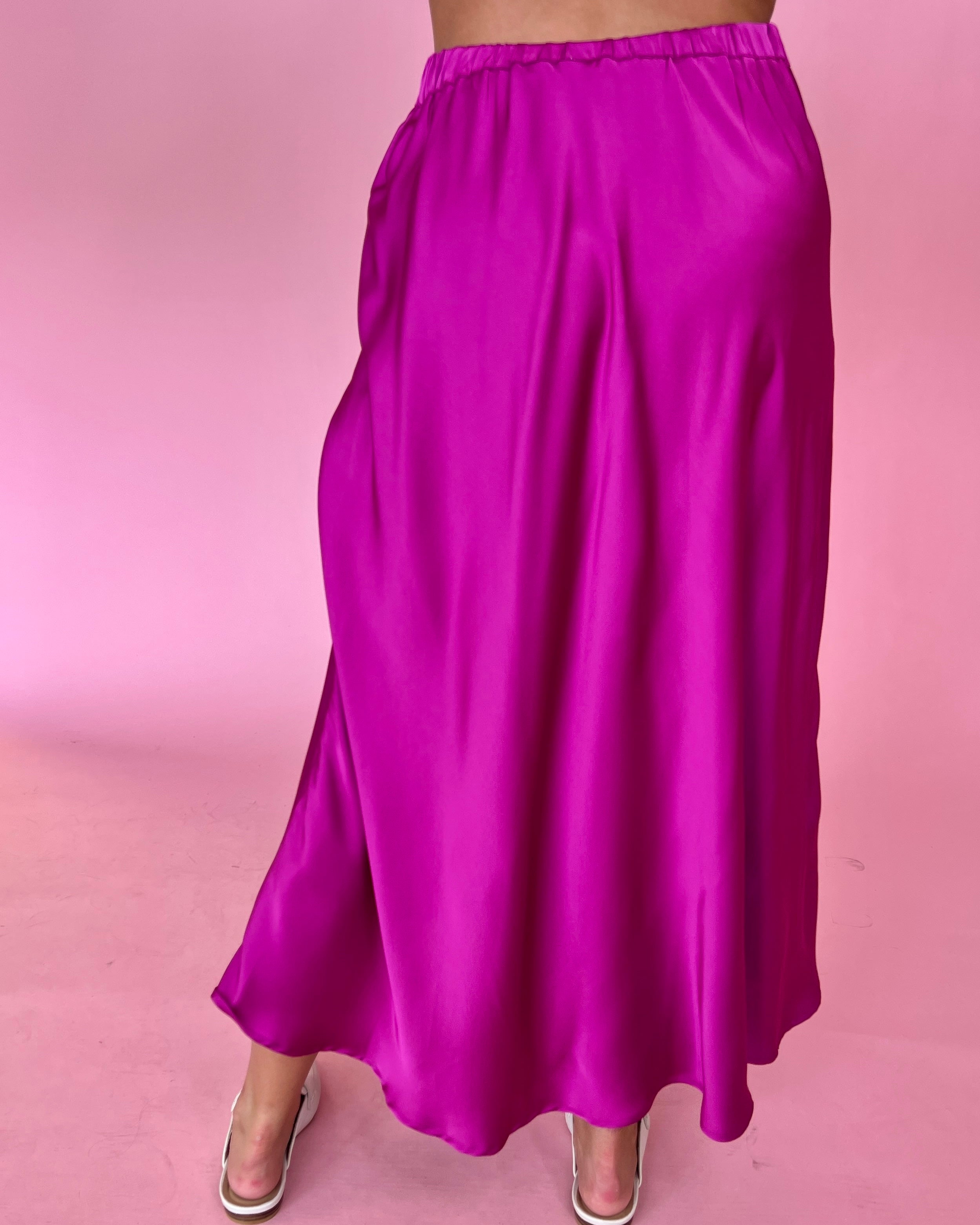 Satin high waisted maxi clearance skirt