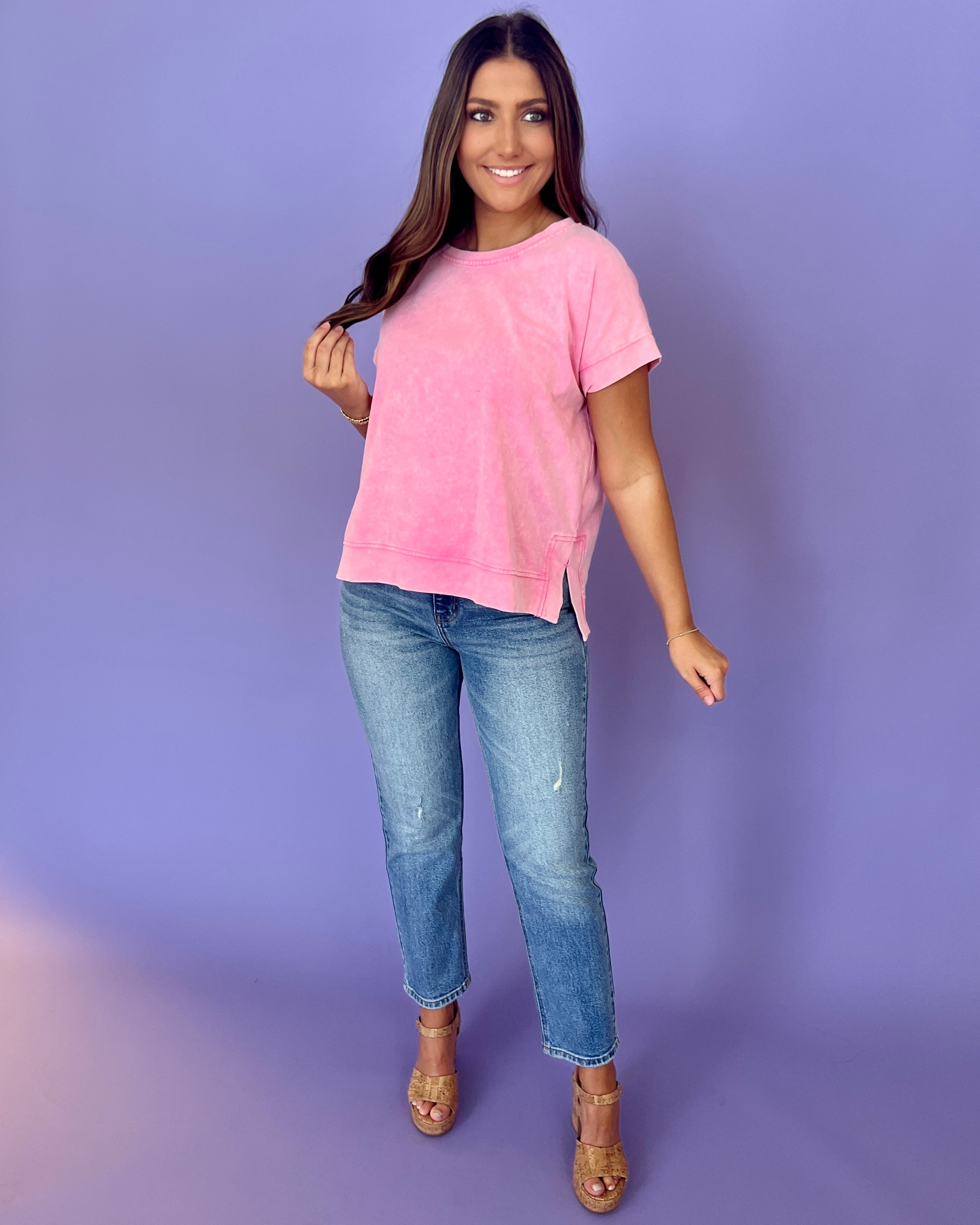 Think Of Me Pink Wash Top-Shop-Womens-Boutique-Clothing