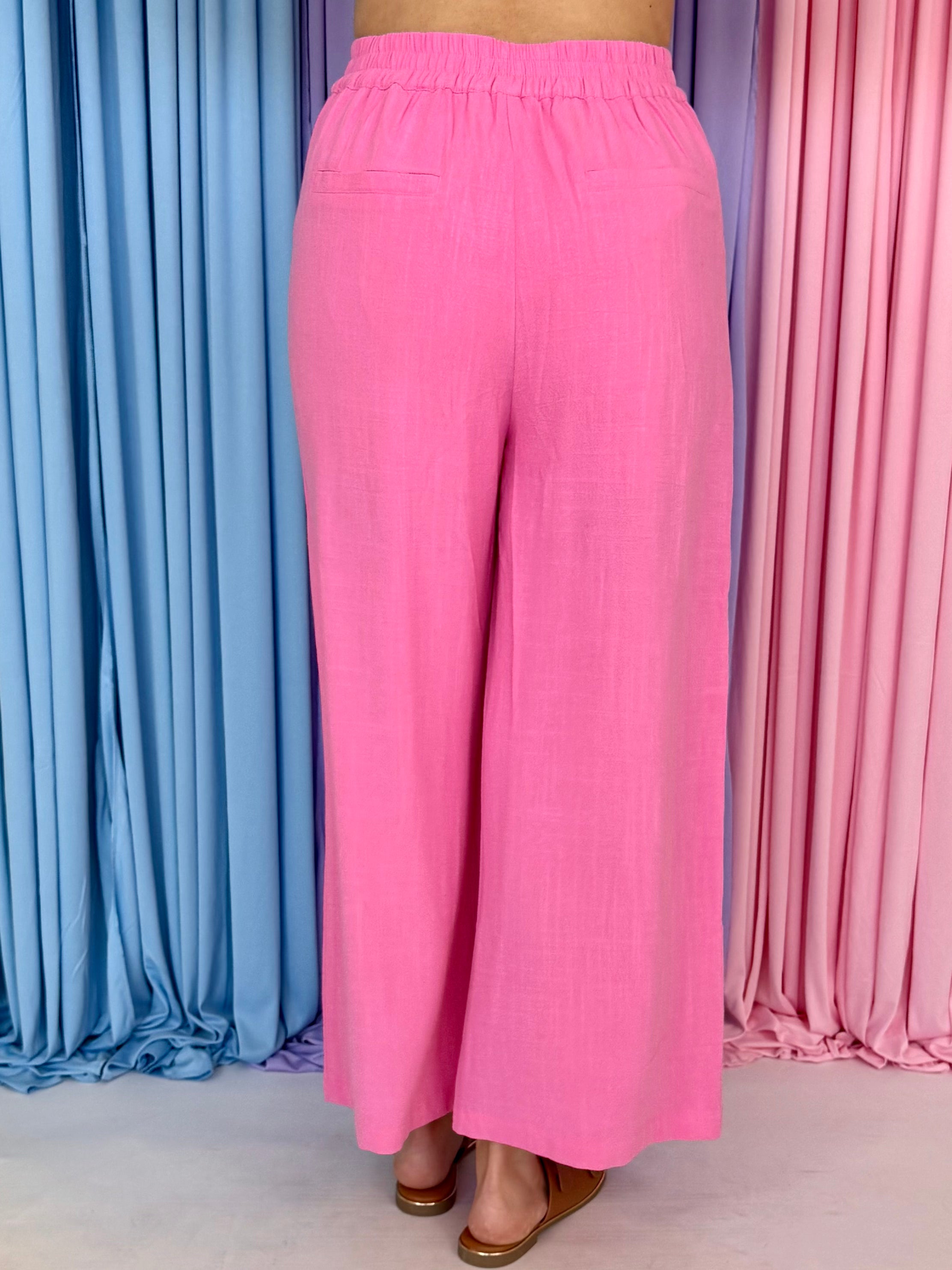Soft Focus Pink Front Patch Woven Pants-Shop-Womens-Boutique-Clothing