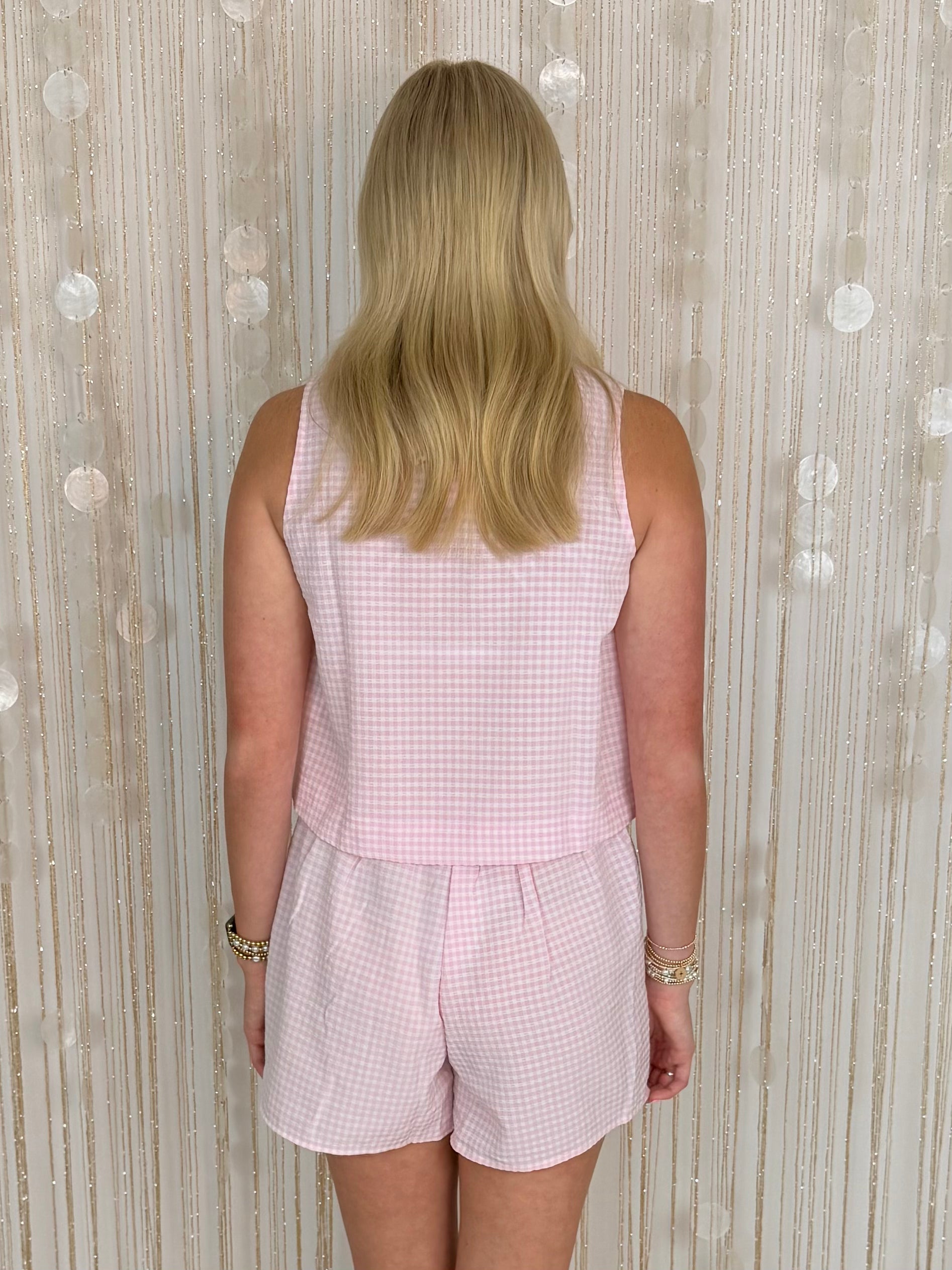 Soft Crush Pink Gingham Skort Set-Shop-Womens-Boutique-Clothing