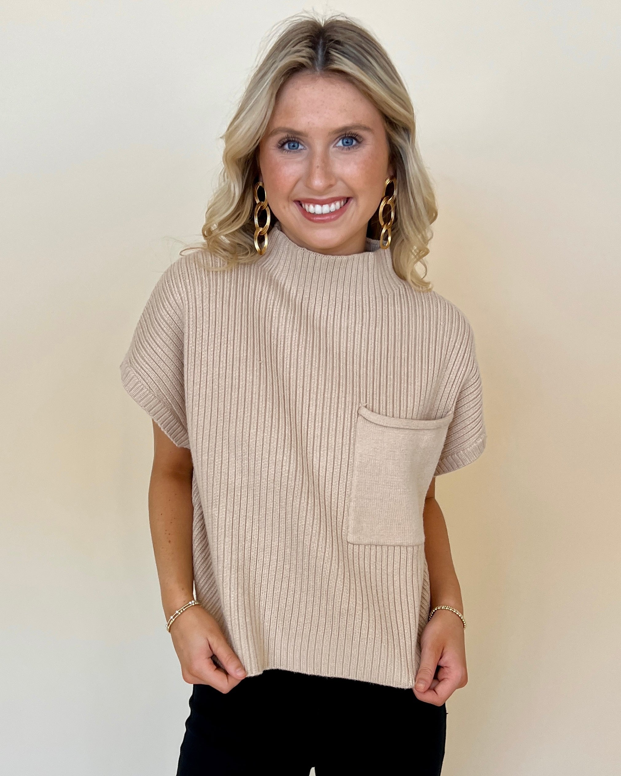 Still Holding On Bone Pocket Sweater-Shop-Womens-Boutique-Clothing