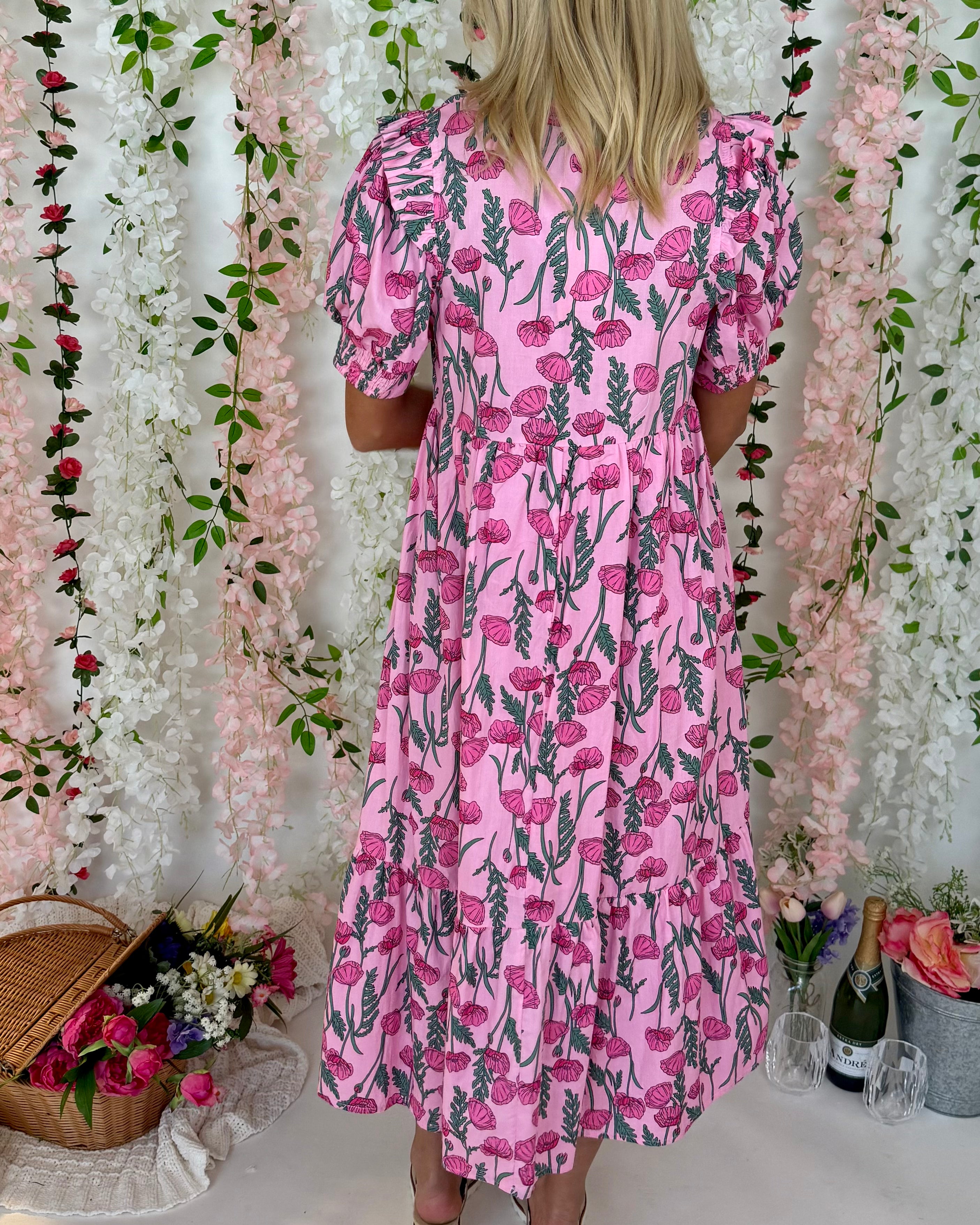 Little Meadow Pink Floral Midi-Shop-Womens-Boutique-Clothing