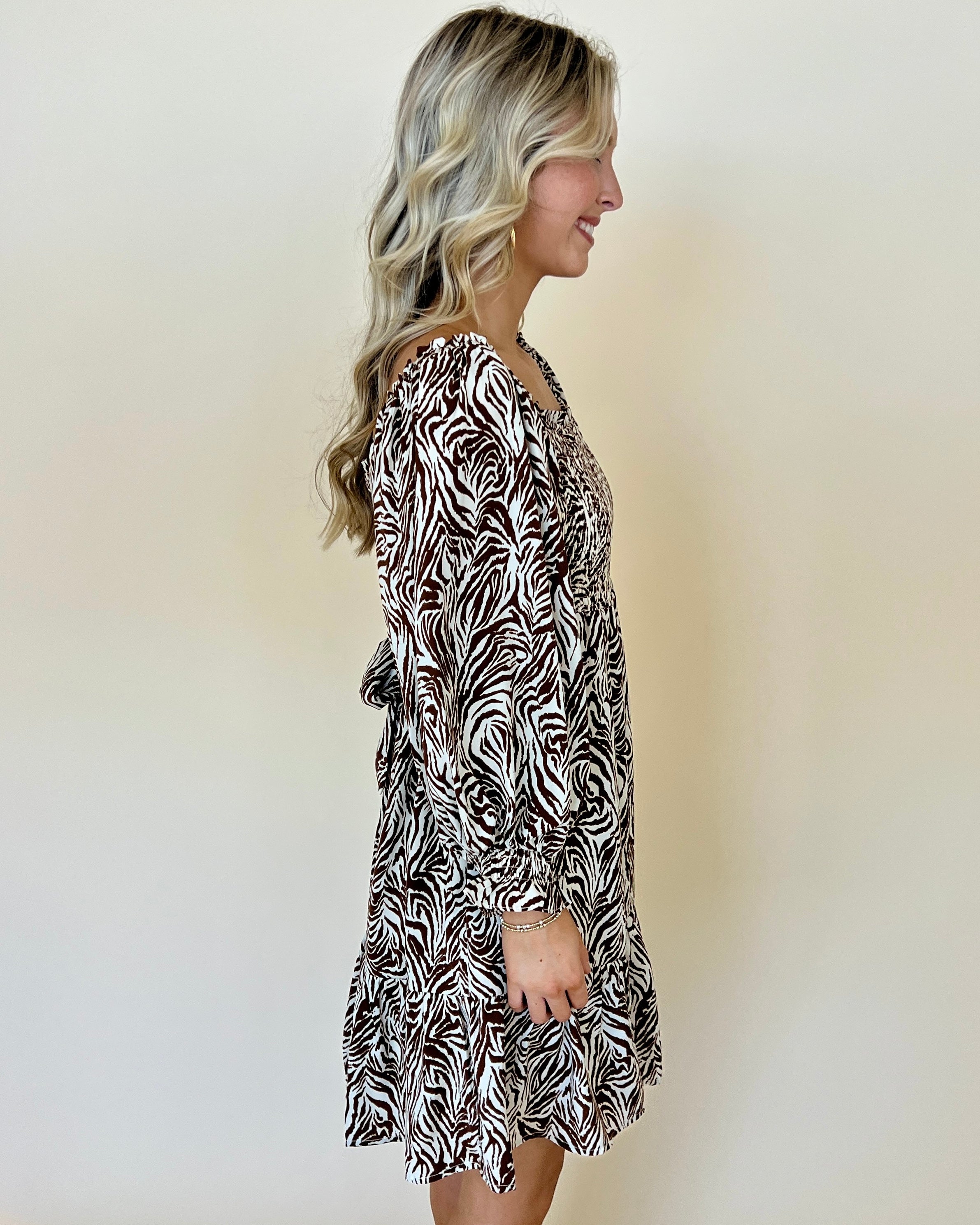 Your Own Way Cream Zebra Print Dress-Shop-Womens-Boutique-Clothing