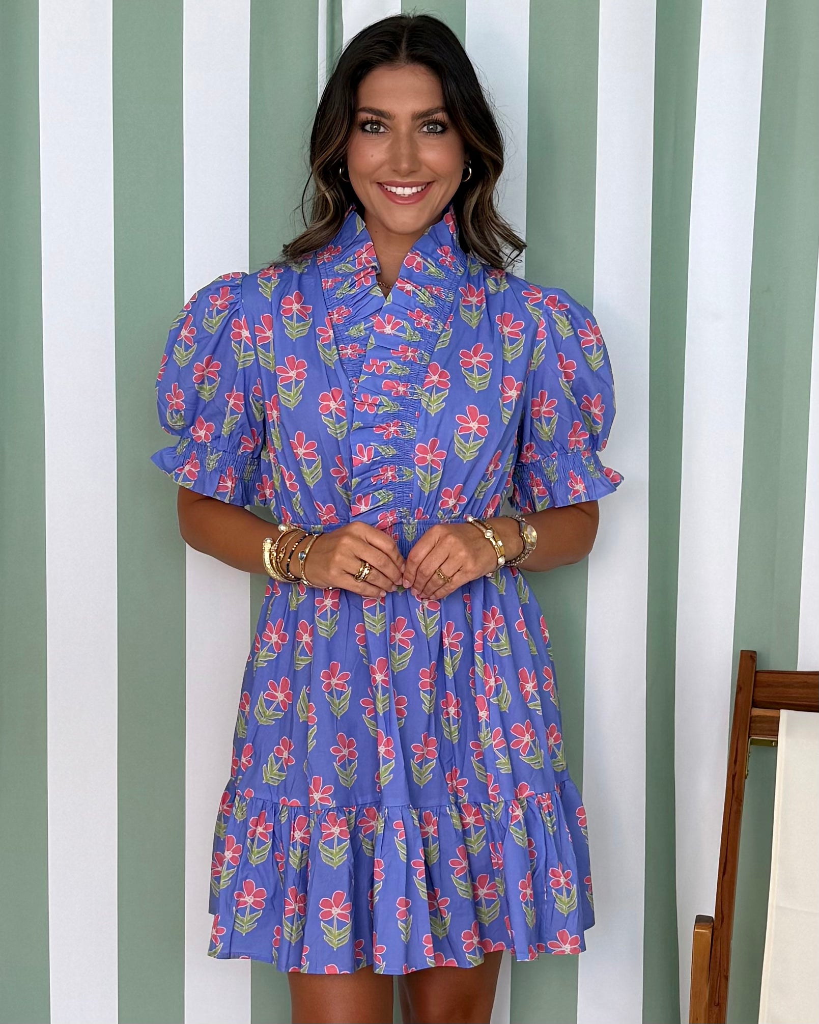 Daylight Ahead Periwinkle Mix Ruffle Dress-Shop-Womens-Boutique-Clothing