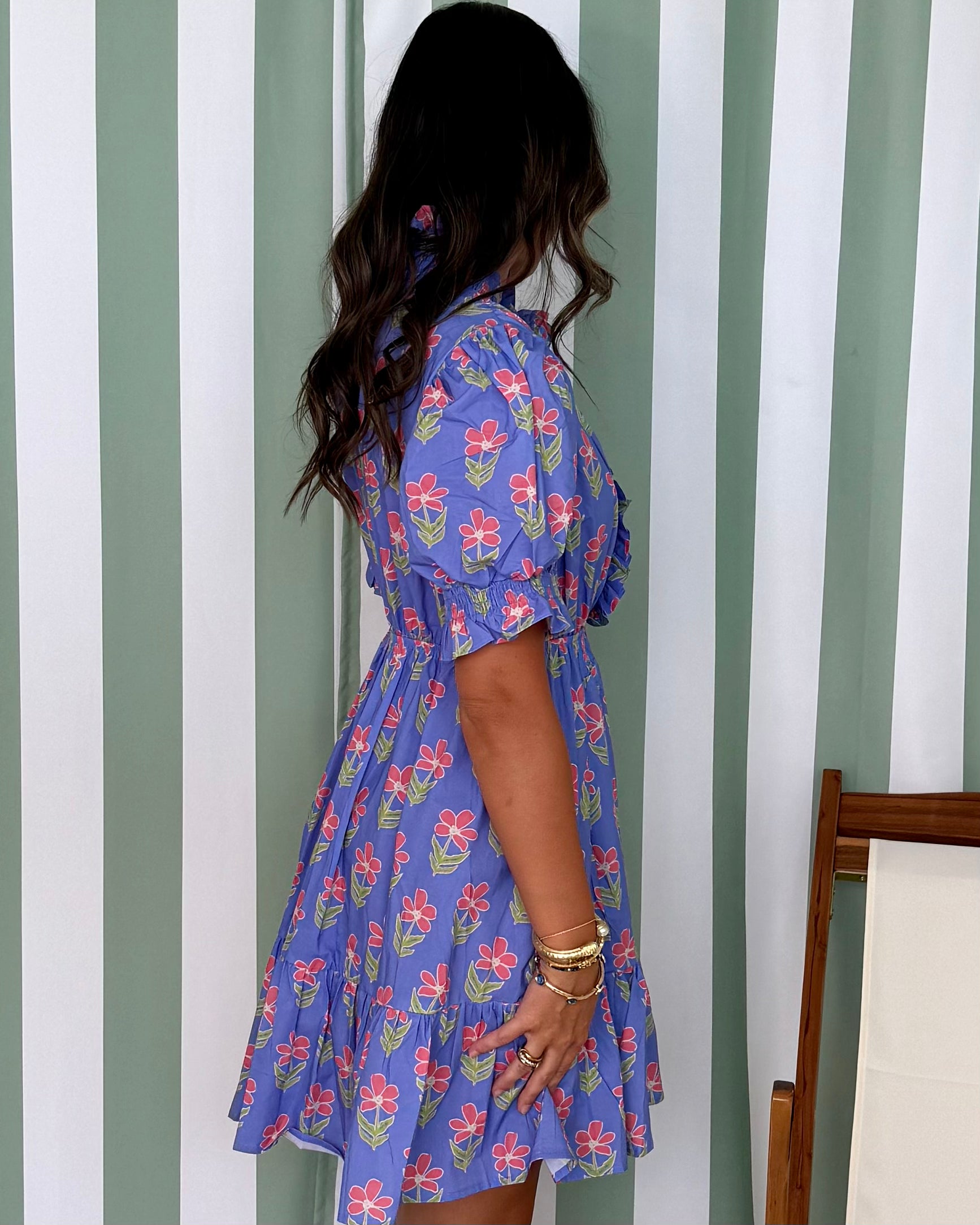 Daylight Ahead Periwinkle Mix Ruffle Dress-Shop-Womens-Boutique-Clothing
