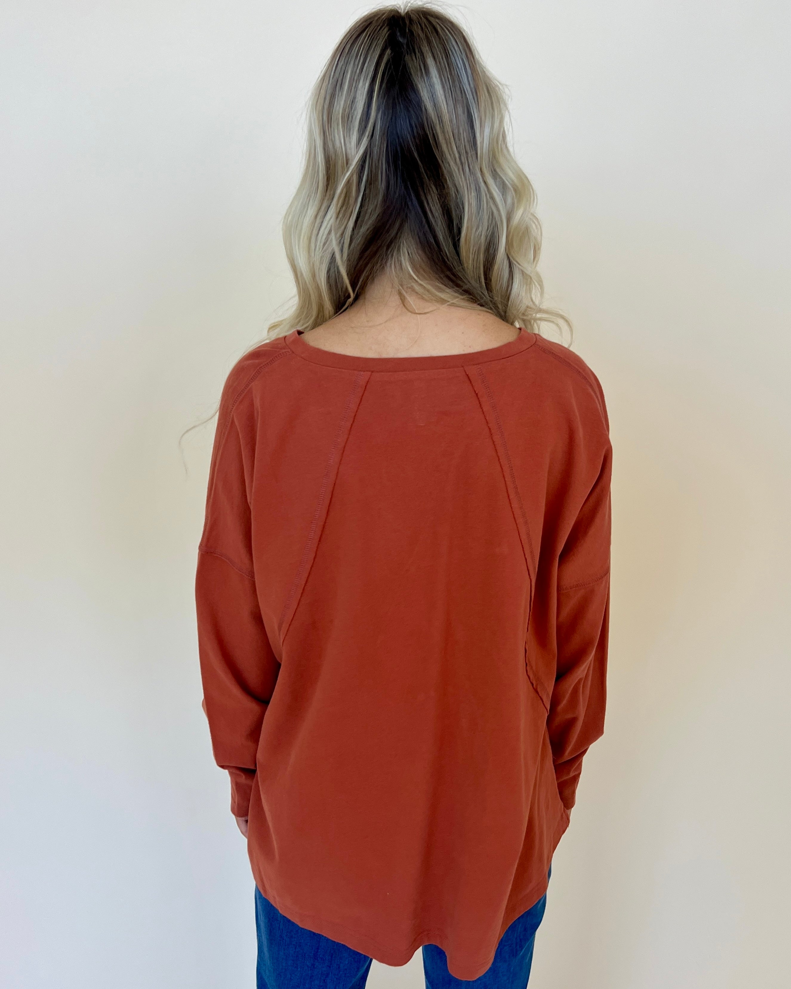 Cold Nights Brick Jersey Dolman Top-Shop-Womens-Boutique-Clothing