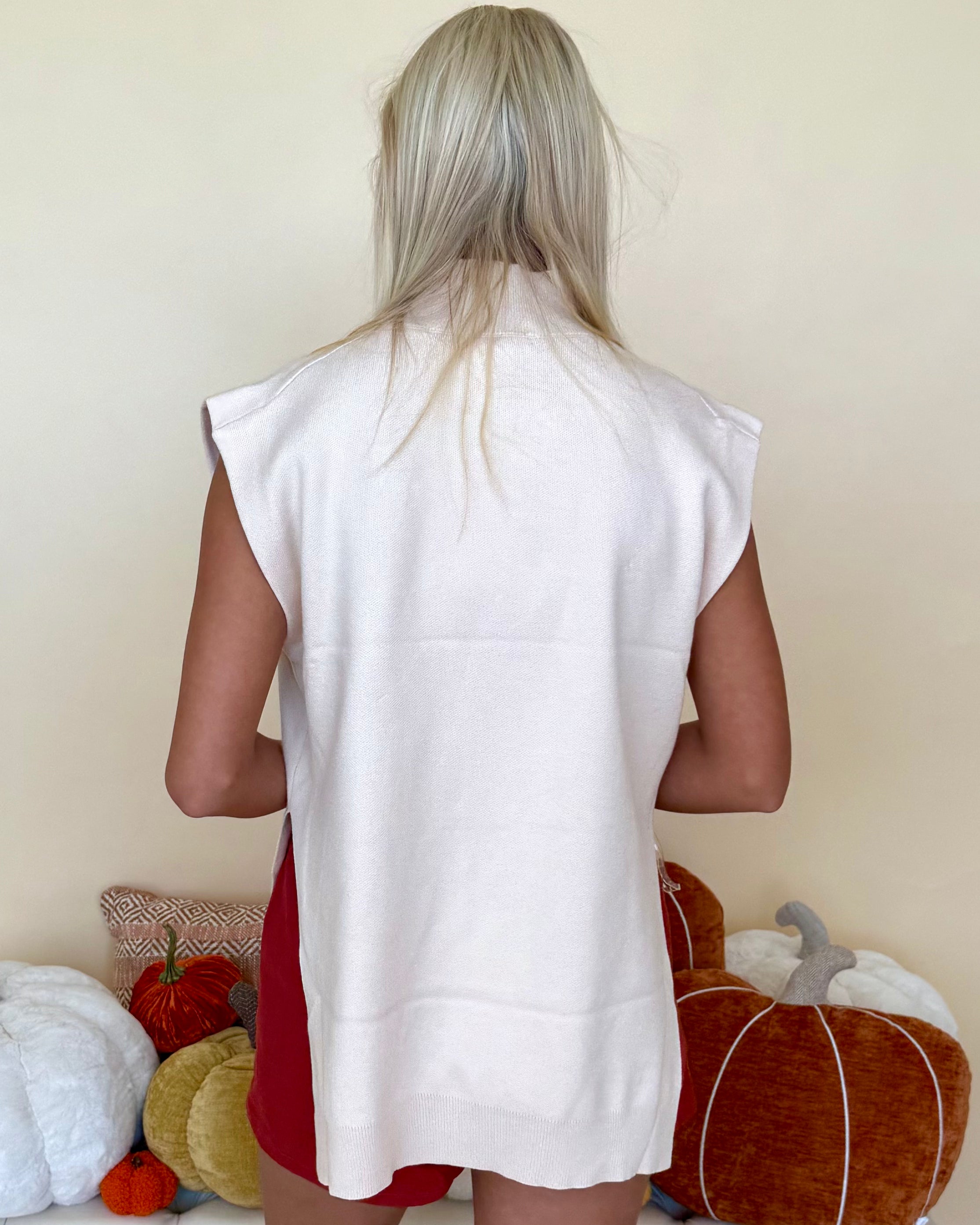 Chasing Grace Oatmeal Sleeveless Sweater-Shop-Womens-Boutique-Clothing