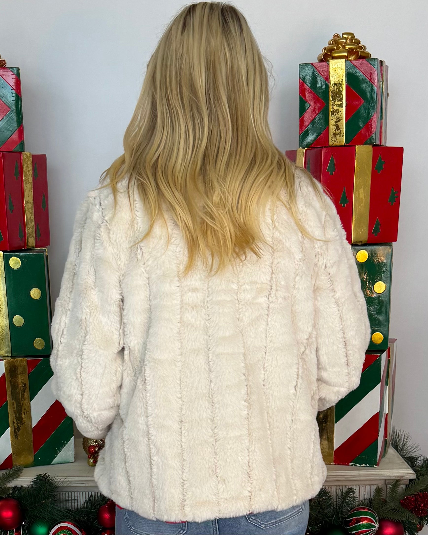 In Your Sights Ivory Faux Fur Jacket-Shop-Womens-Boutique-Clothing