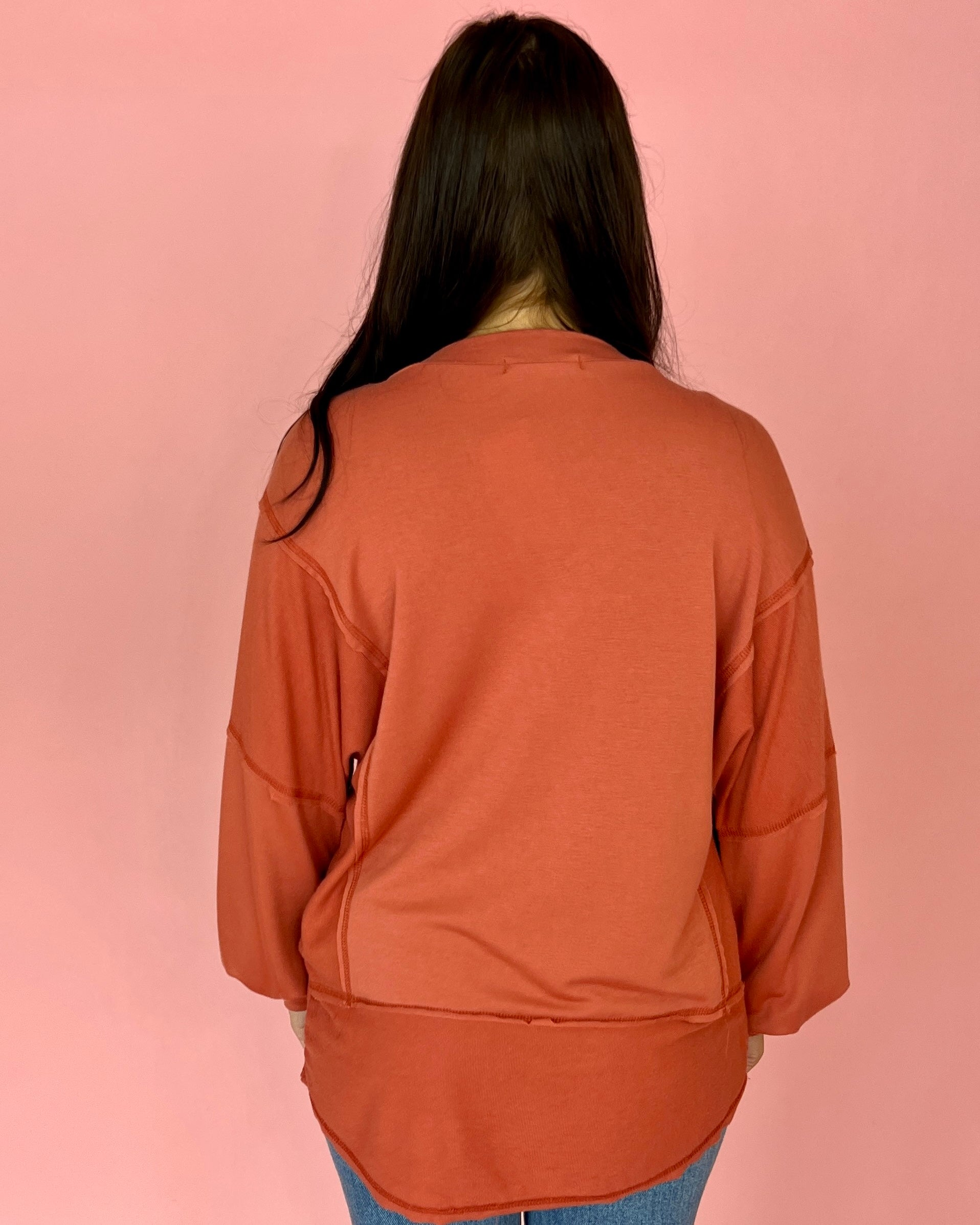 Heard About You Brick French Terry Pocket Top-Shop-Womens-Boutique-Clothing