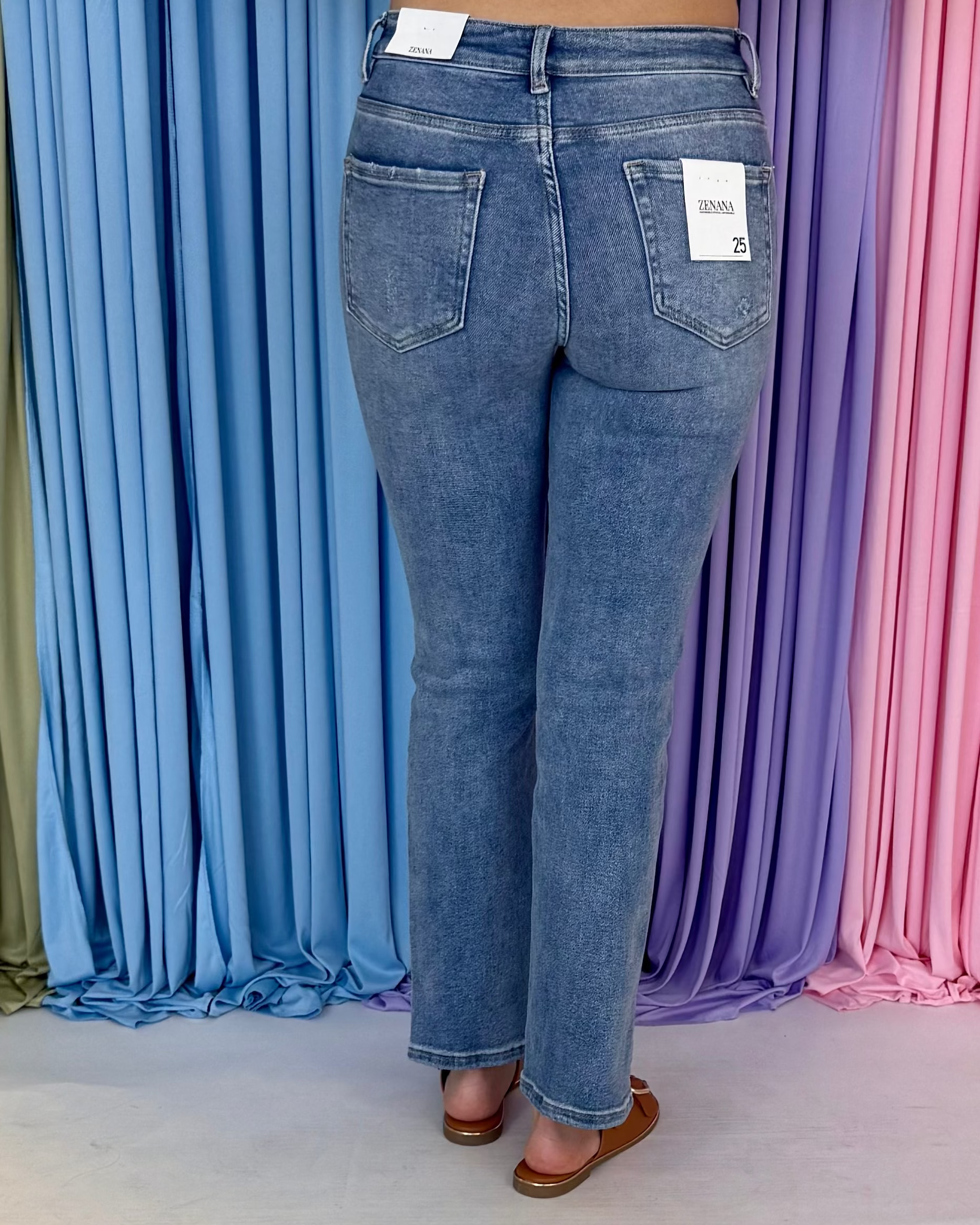 Social Hour Medium Denim Washed Straight Leg Jean-Shop-Womens-Boutique-Clothing