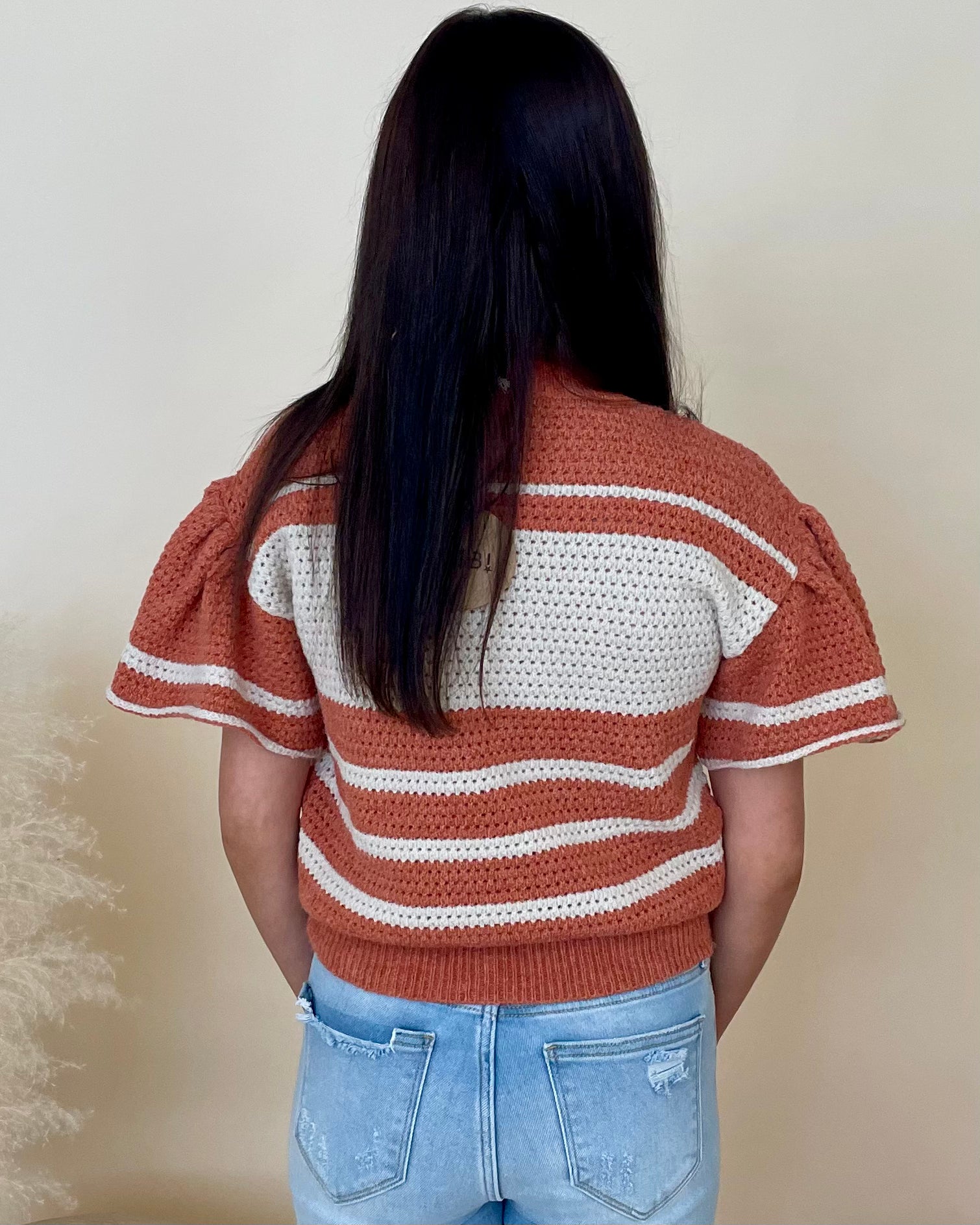 Best Times Rust/Oatmeal Striped Top-Shop-Womens-Boutique-Clothing