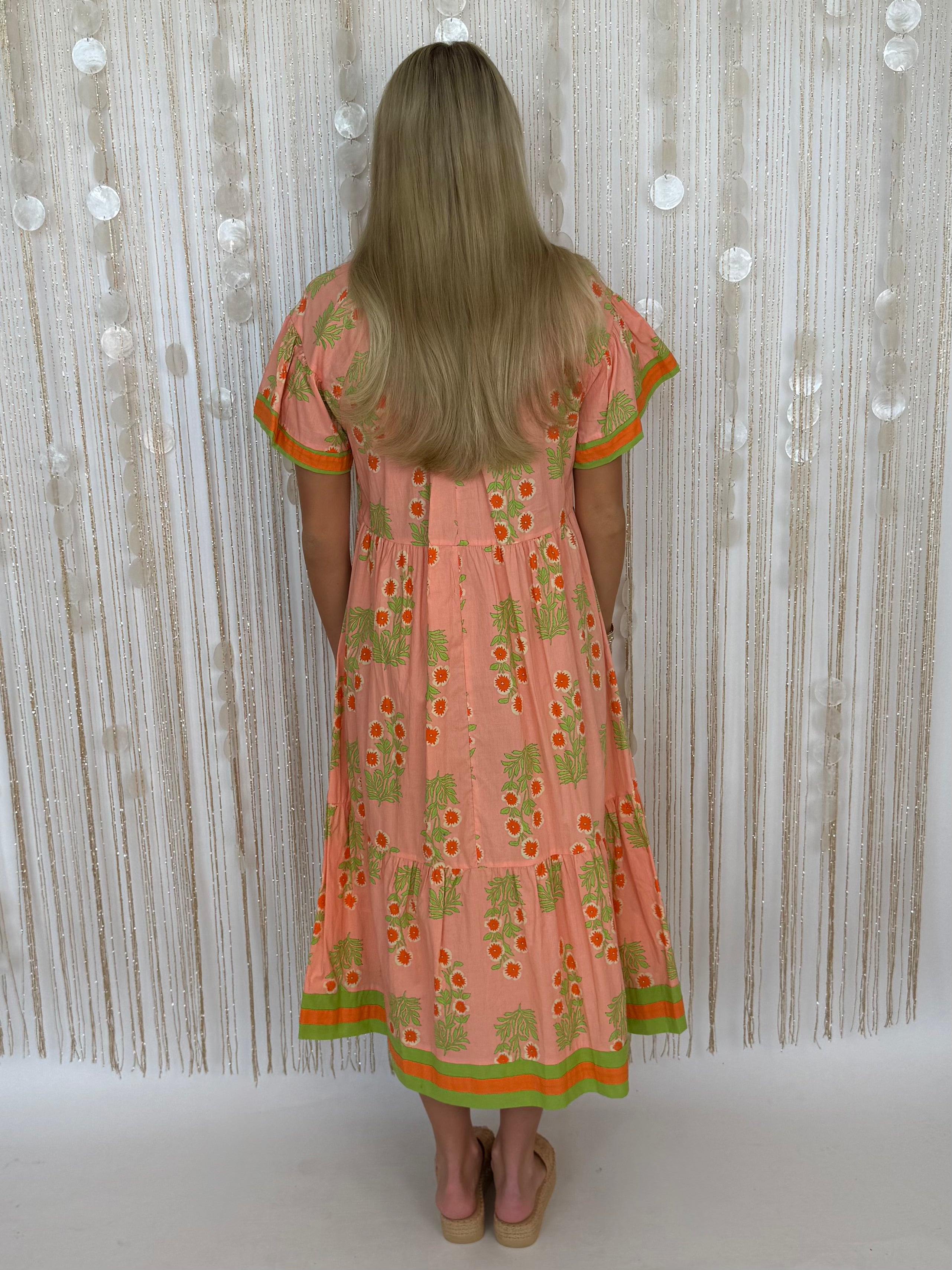 Your Moment Peach Pink Midi Dress-Shop-Womens-Boutique-Clothing