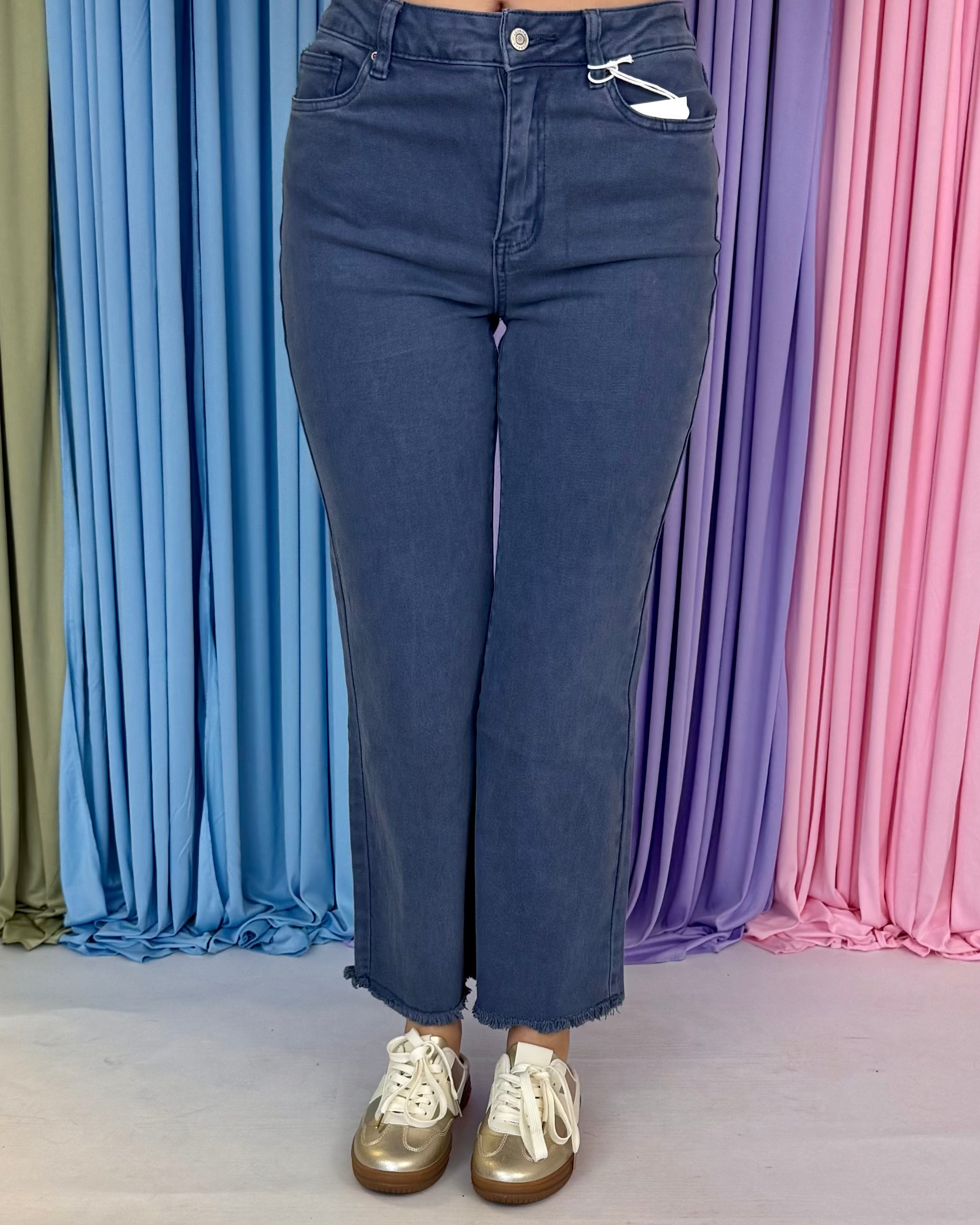 Feeling Close Blackberry Acid Washed Frayed Bootcut Pants-Shop-Womens-Boutique-Clothing