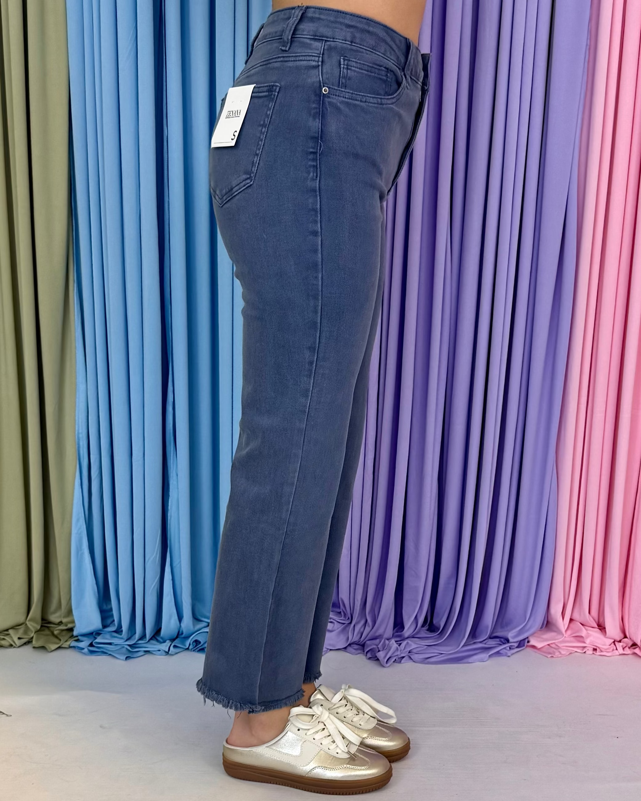 Feeling Close Blackberry Acid Washed Frayed Bootcut Pants-Shop-Womens-Boutique-Clothing