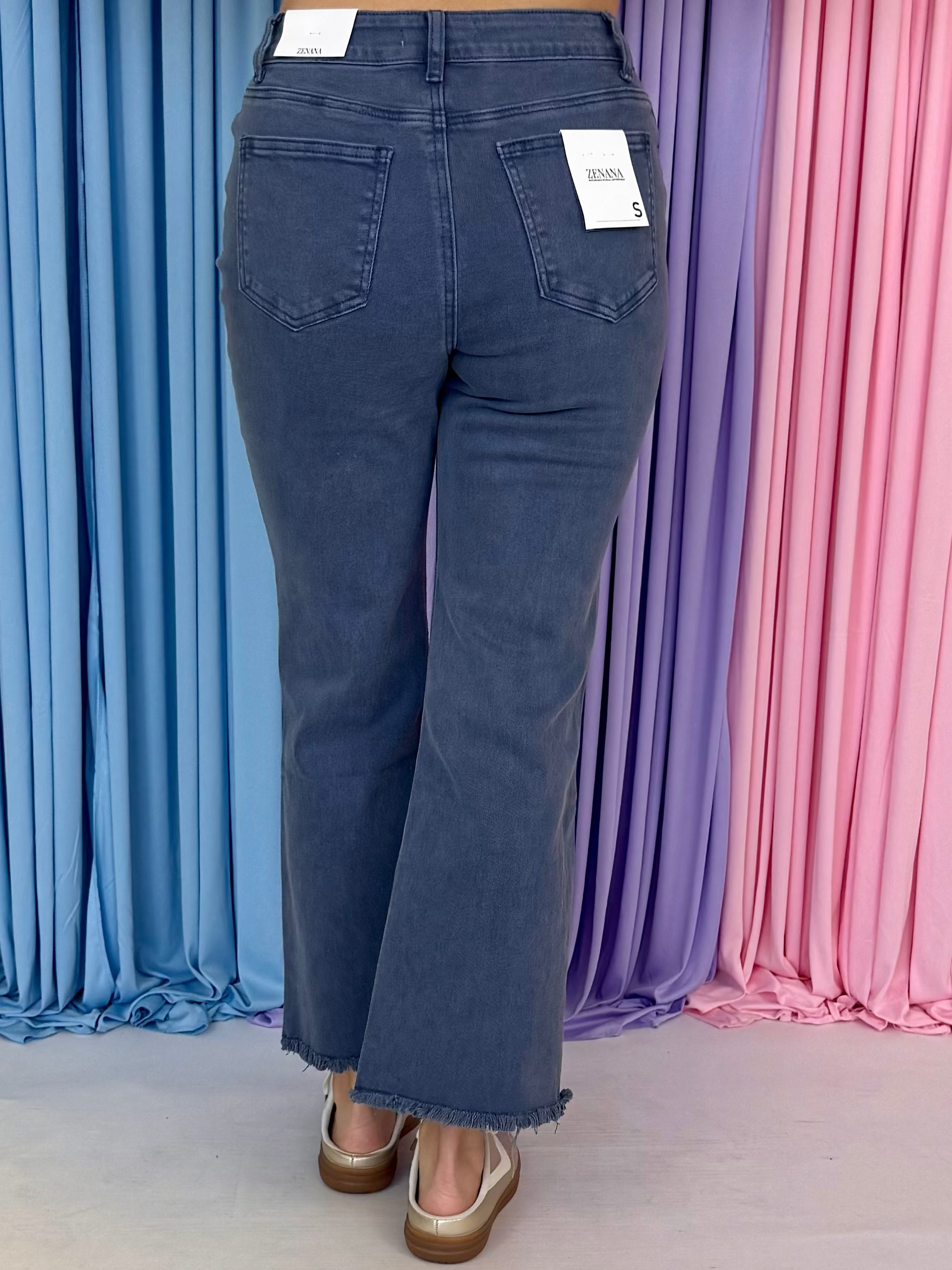 Feeling Close Blackberry Acid Washed Frayed Bootcut Pants-Shop-Womens-Boutique-Clothing