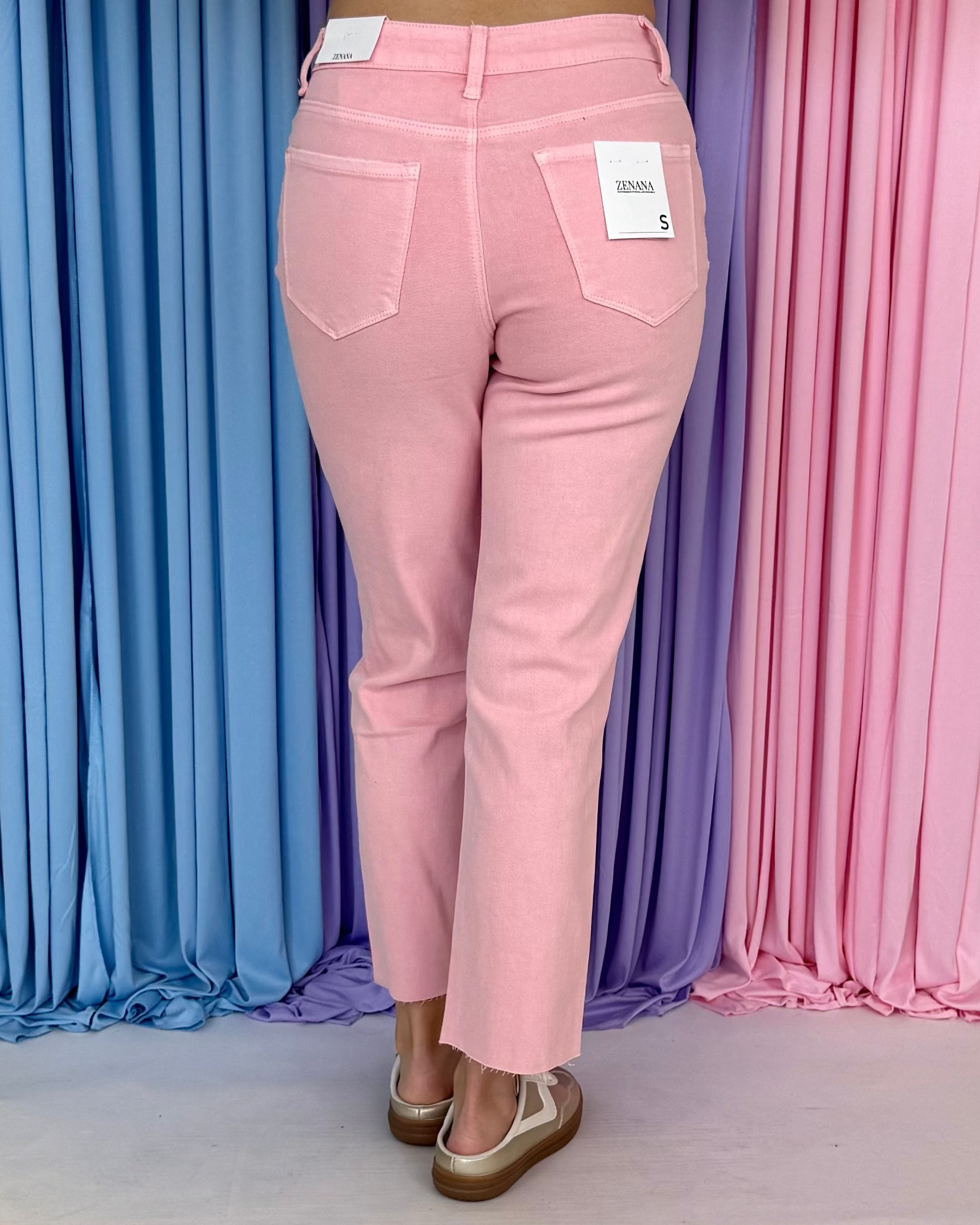 Final Class Pink Acid Washed Straight Pants.-Shop-Womens-Boutique-Clothing