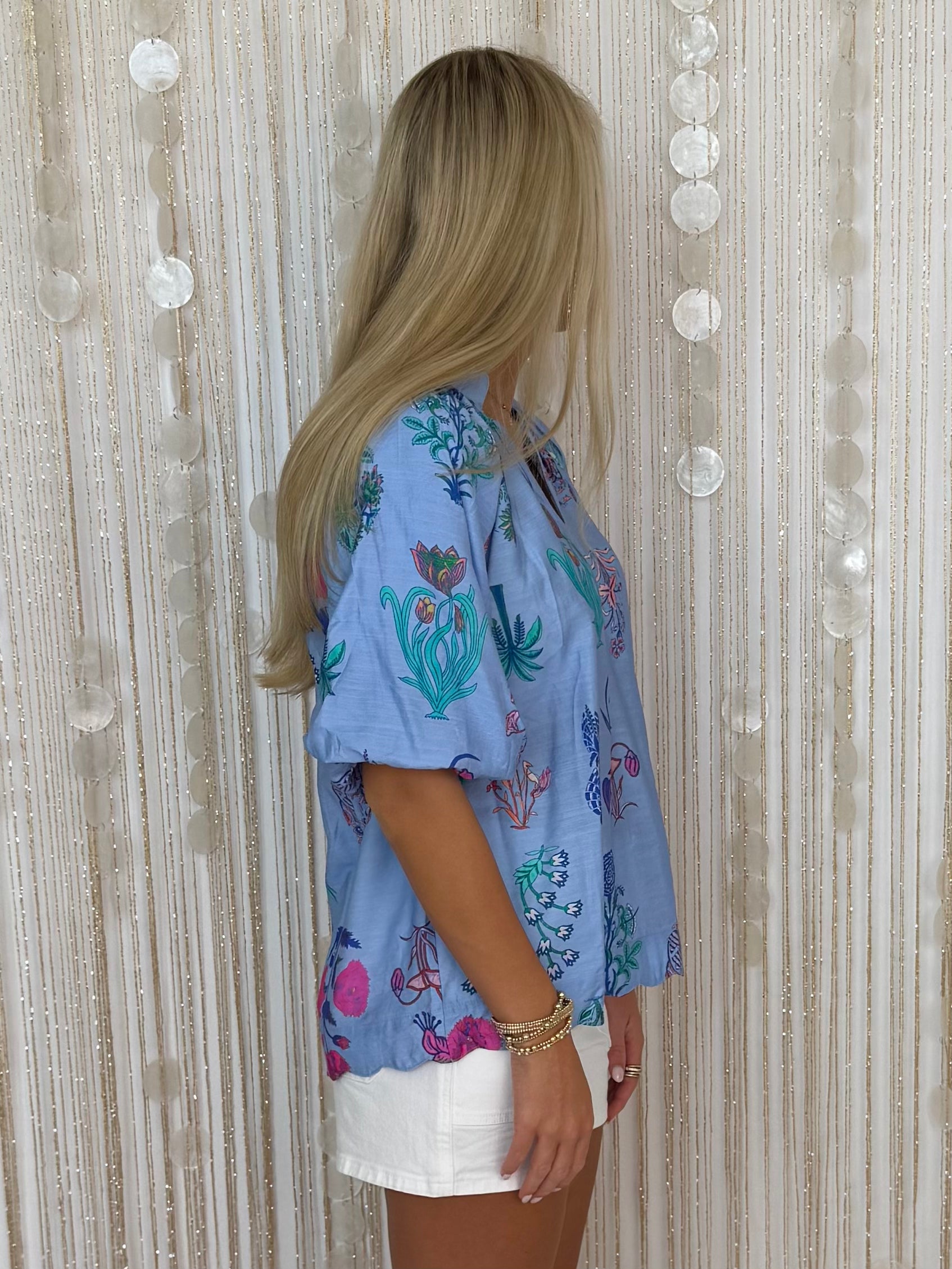 Island Dreamer Periwinkle Mix Floral Top-Shop-Womens-Boutique-Clothing