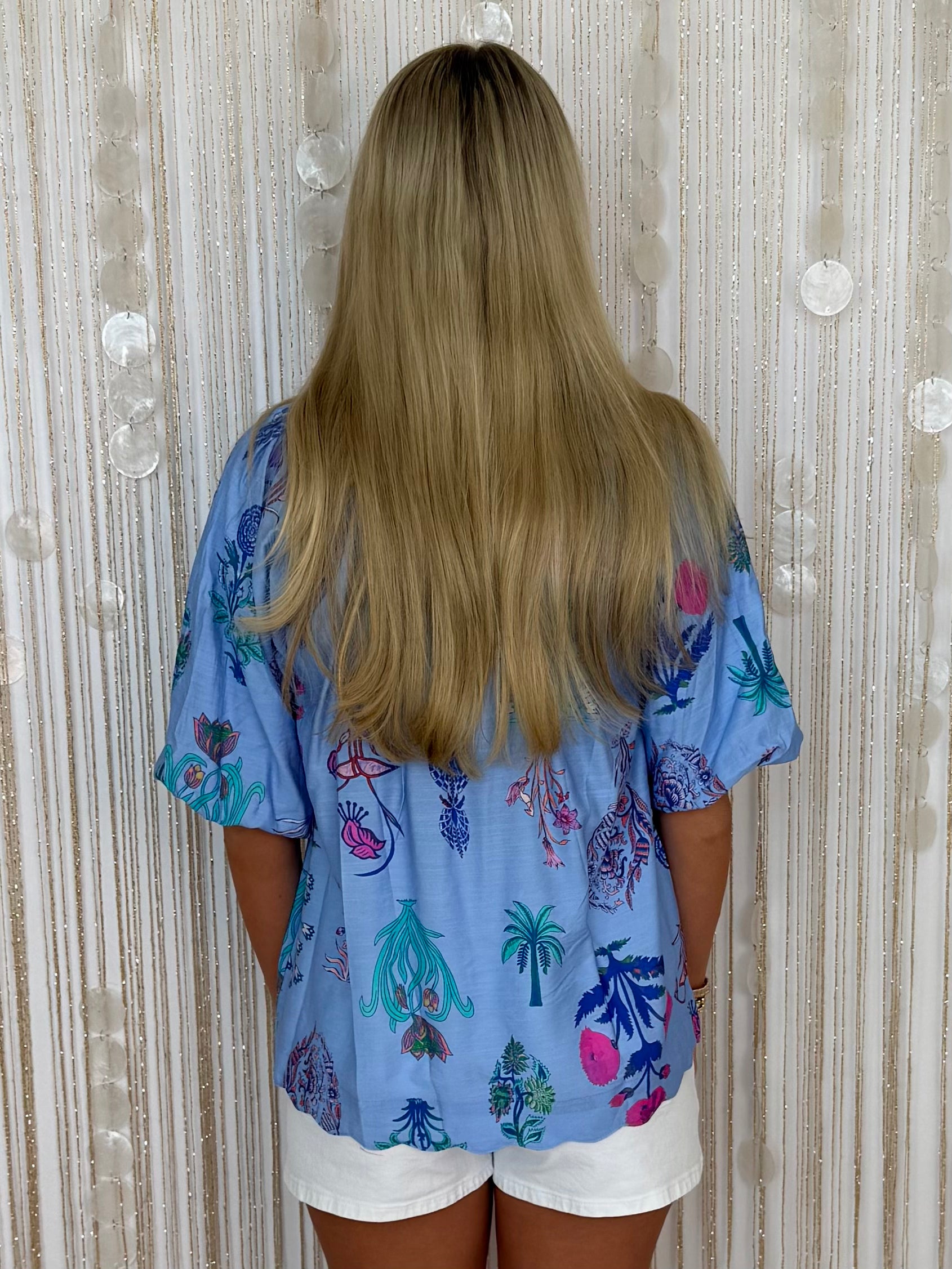 Island Dreamer Periwinkle Mix Floral Top-Shop-Womens-Boutique-Clothing