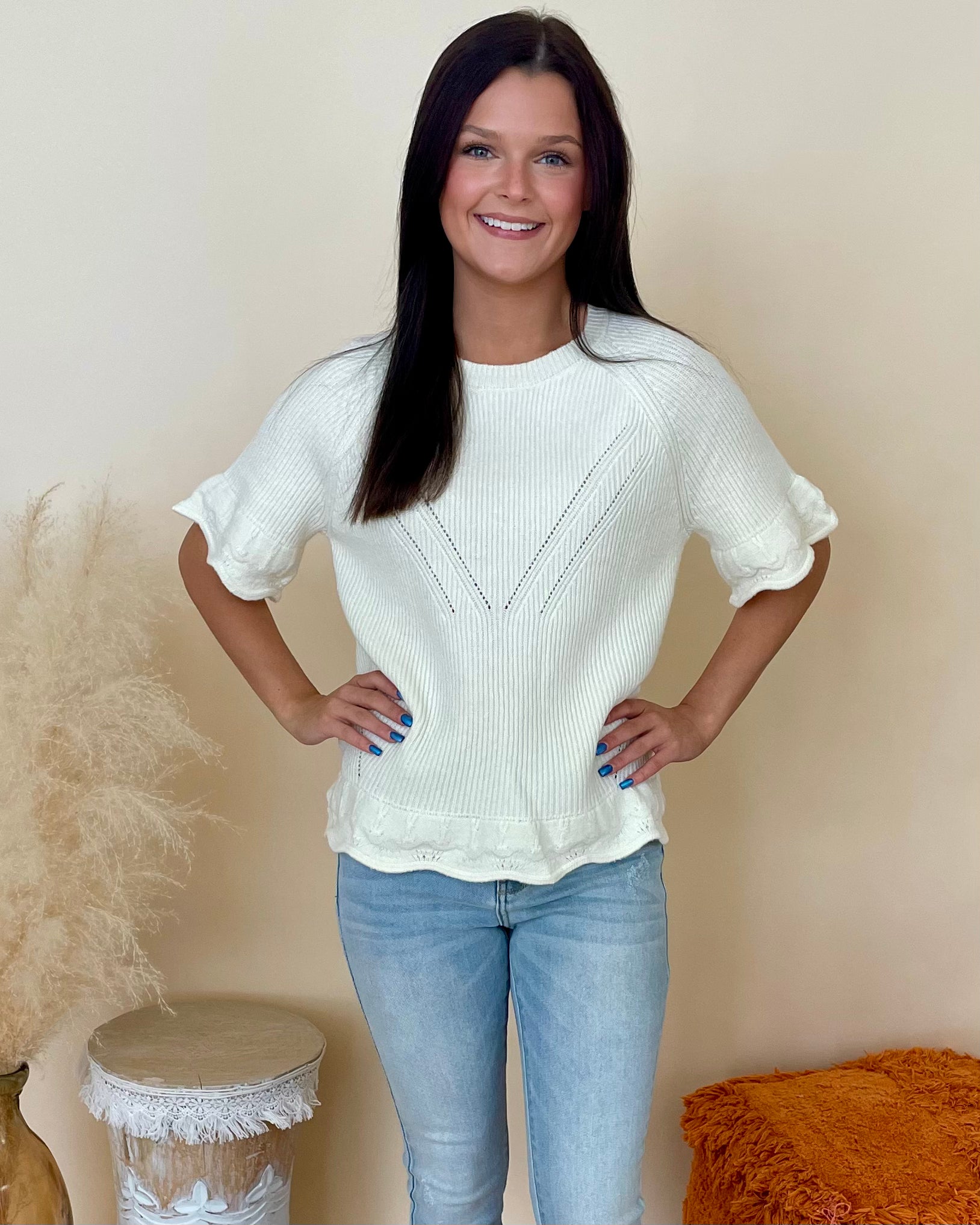 On My Heart Cream Scallop Sweater-Shop-Womens-Boutique-Clothing