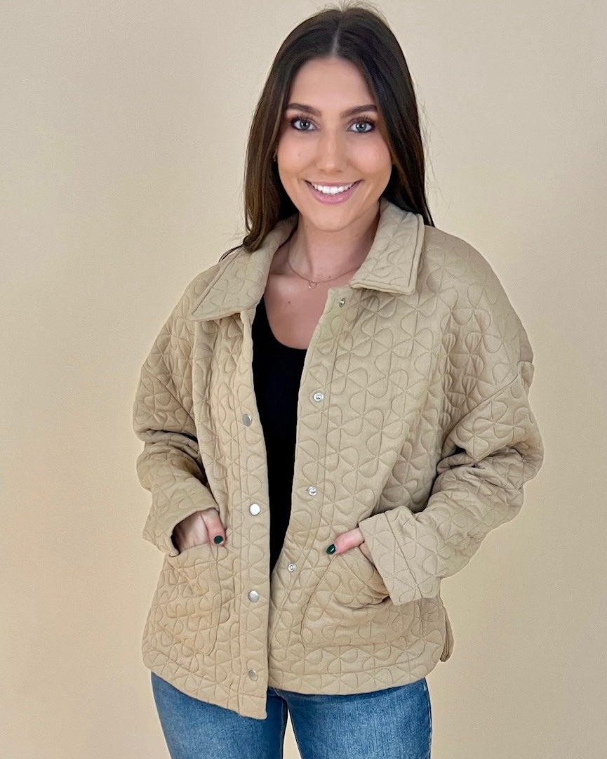 About Time Taupe Quilted Jacket-Shop-Womens-Boutique-Clothing