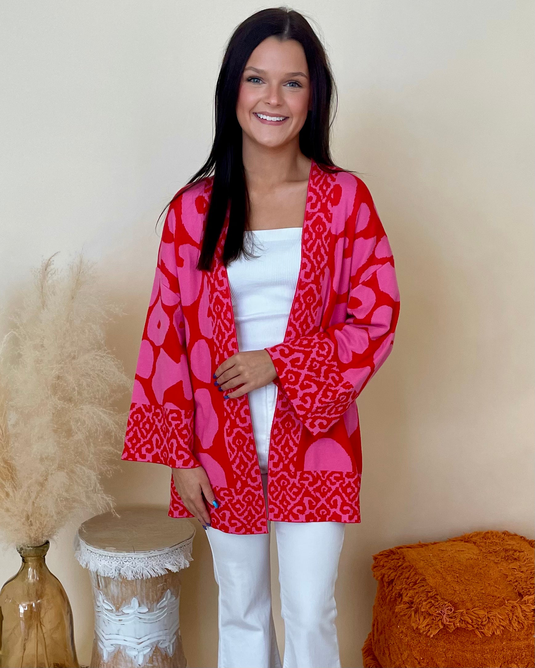 Dreaming It Red Abstract Cardigan-Shop-Womens-Boutique-Clothing