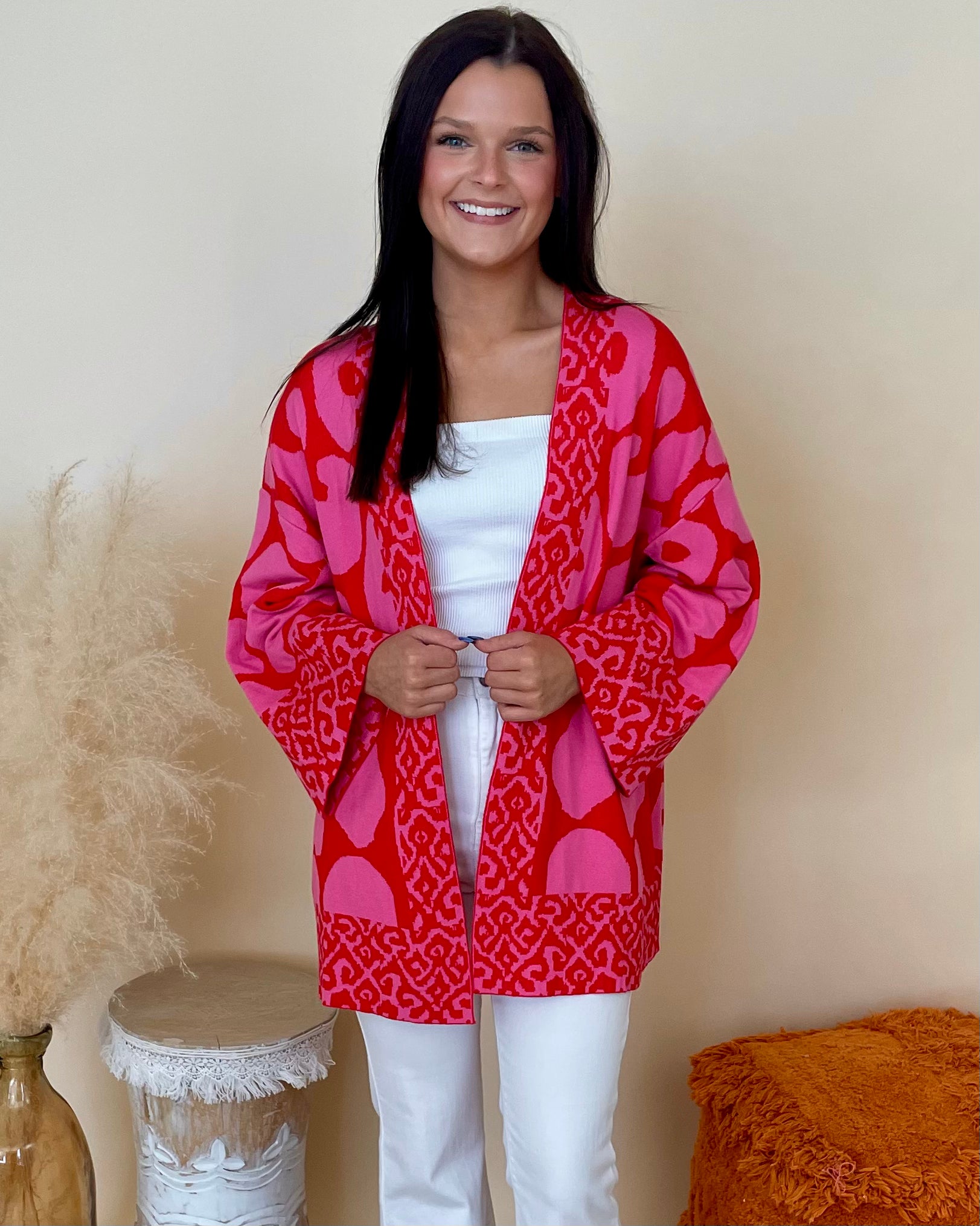 Dreaming It Red Abstract Cardigan-Shop-Womens-Boutique-Clothing