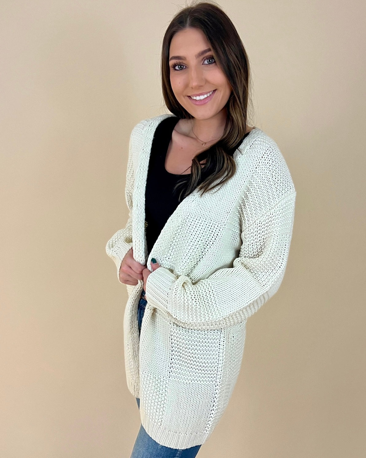 Needed This Cream Checker Cardigan-Shop-Womens-Boutique-Clothing