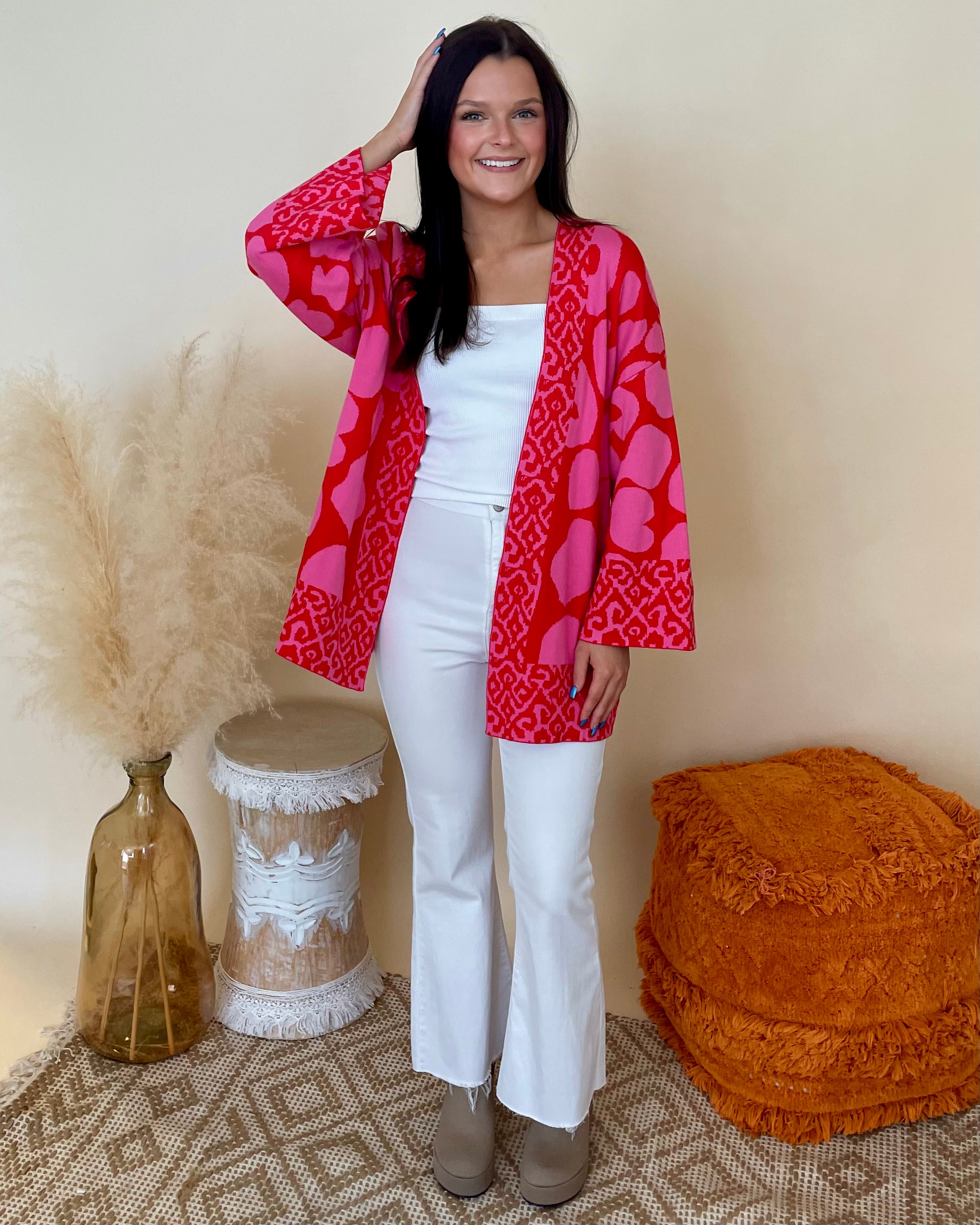 Dreaming It Red Abstract Cardigan-Shop-Womens-Boutique-Clothing