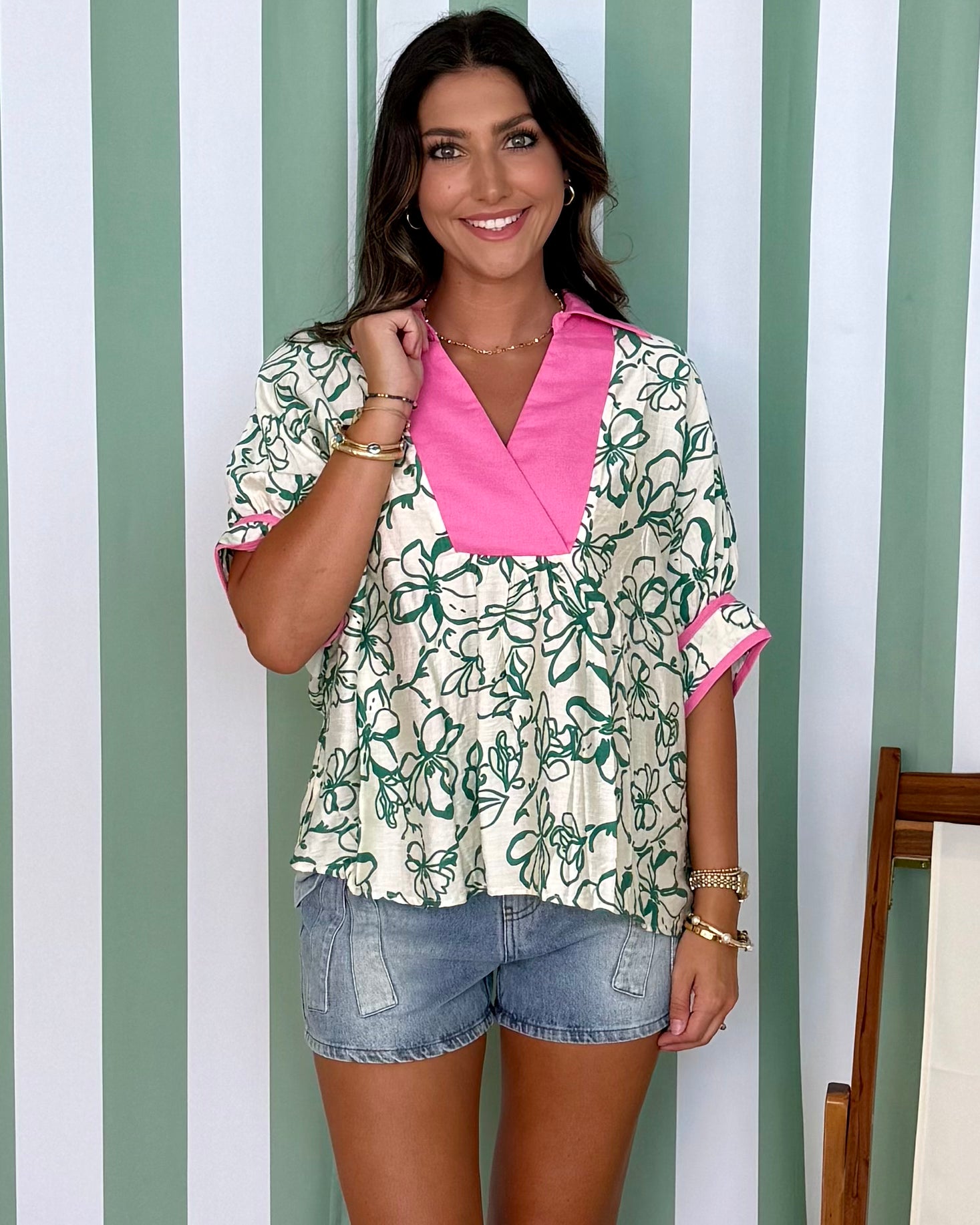 Flrity Moments Green Floral Band Top-Shop-Womens-Boutique-Clothing