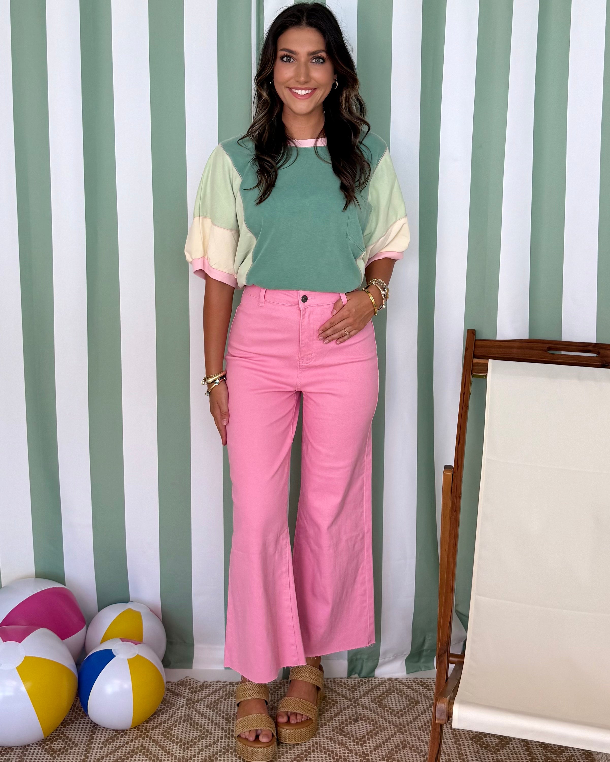Working It Candy Pink Wide Leg Jean-Shop-Womens-Boutique-Clothing