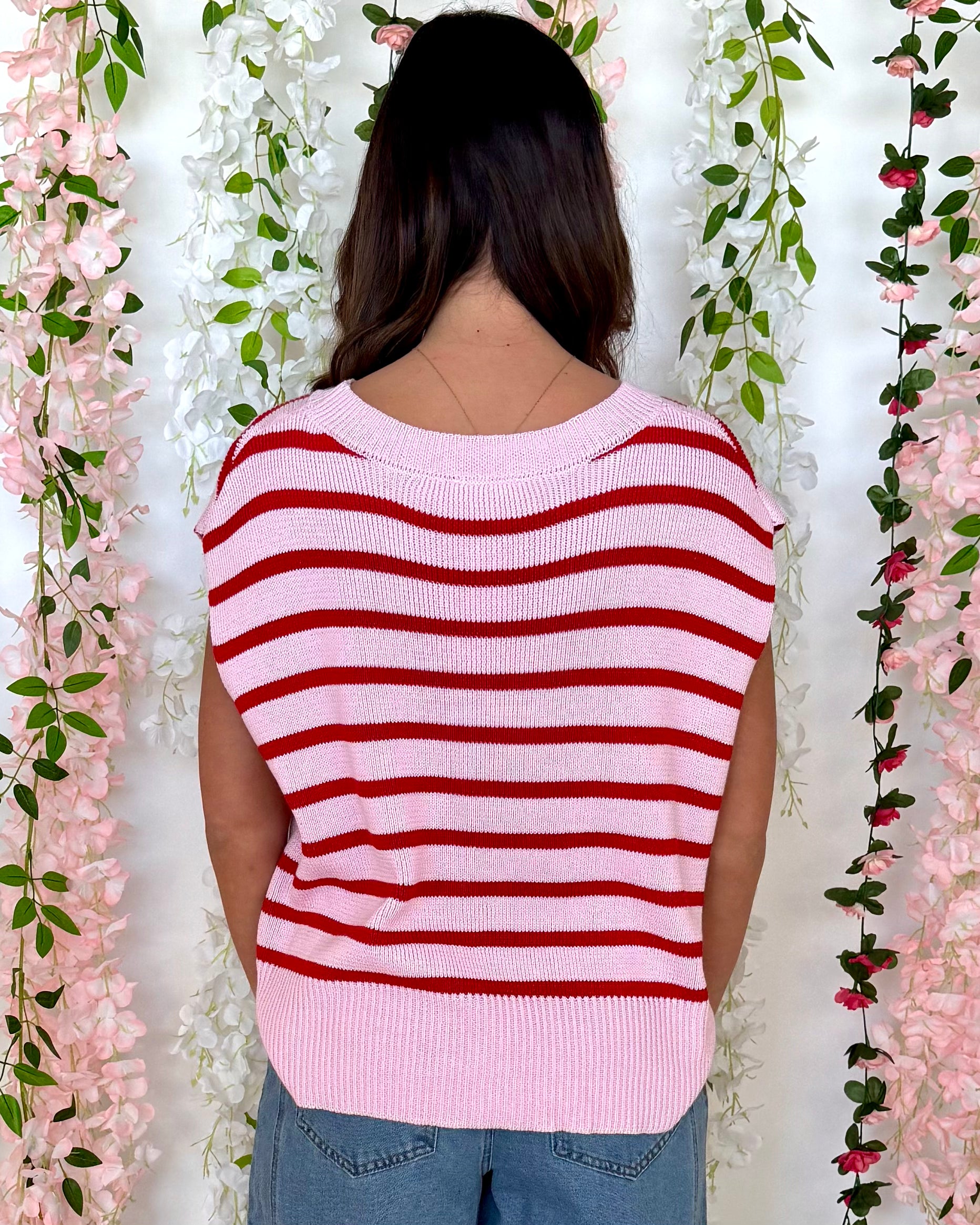 Is It Love Lt Pink Striped Sweater-Shop-Womens-Boutique-Clothing