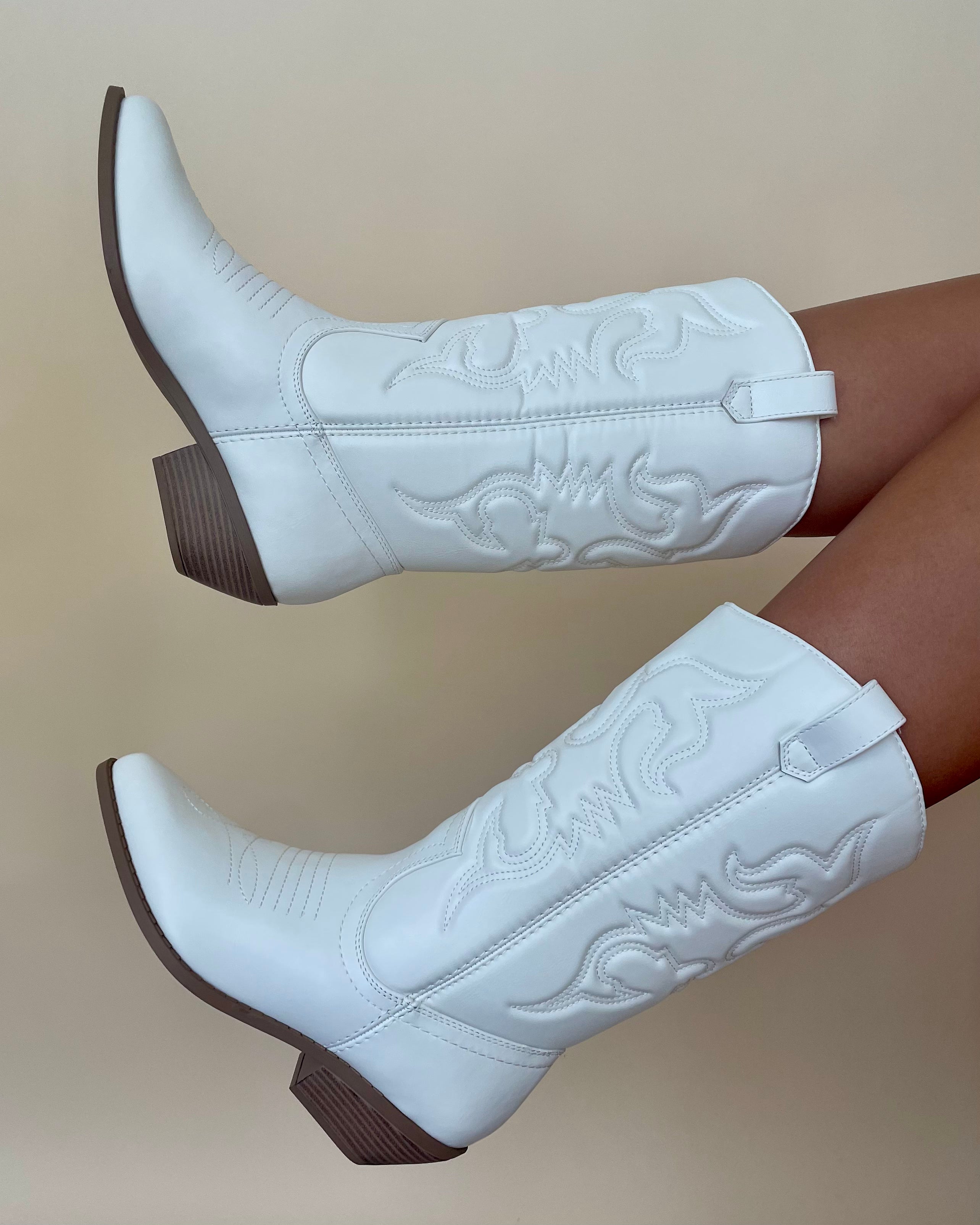 Paige White Cowboy Boots-Shop-Womens-Boutique-Clothing