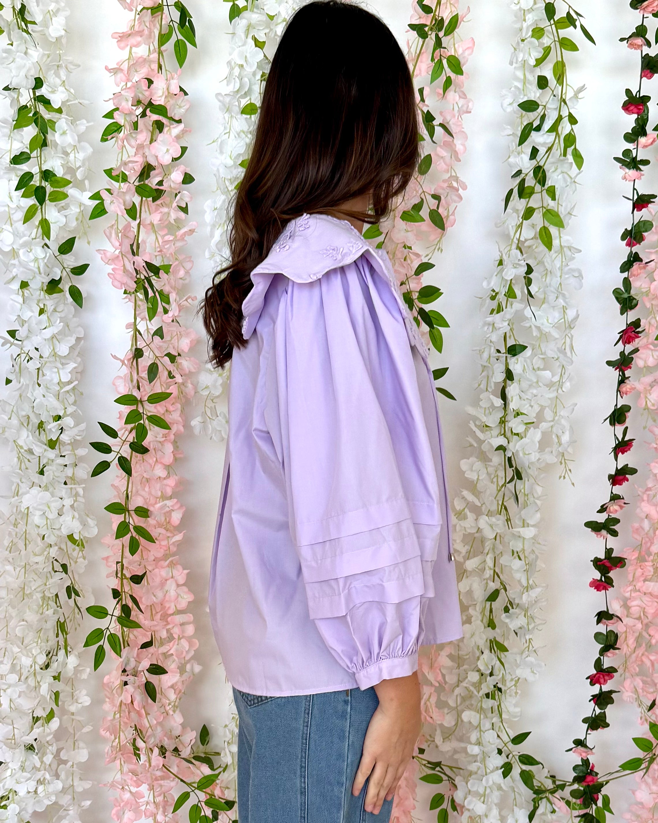 Oh Darling Lavender Scallop Collar Top-Shop-Womens-Boutique-Clothing