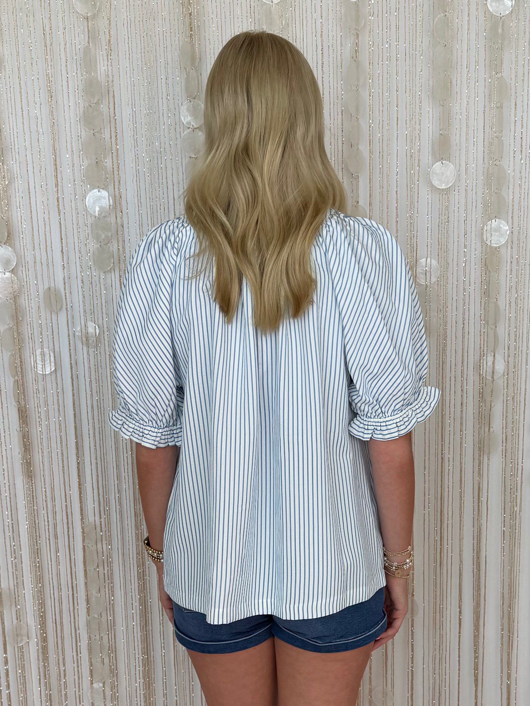 Lush Lace Sky Stripe Lace Top-Shop-Womens-Boutique-Clothing