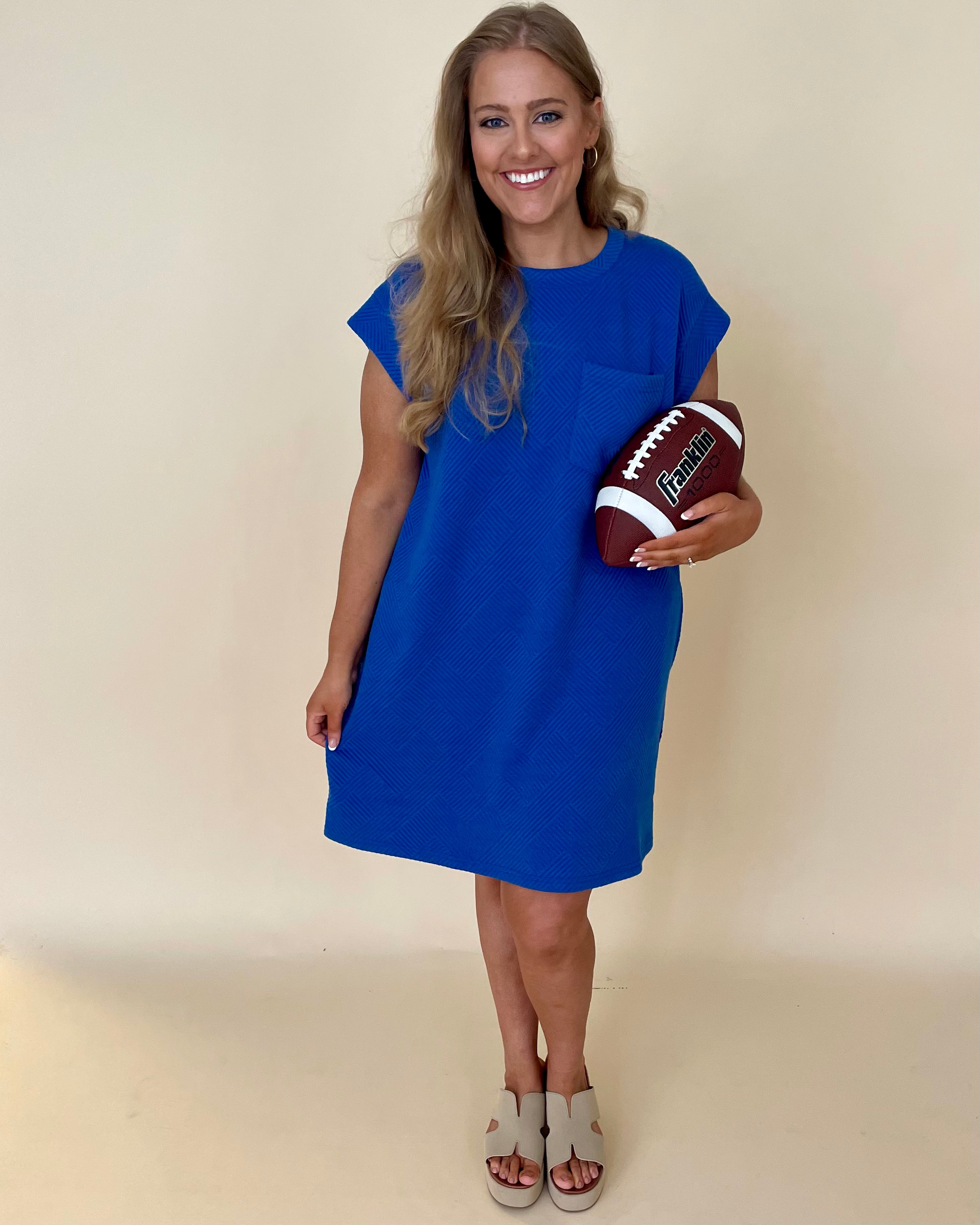 Waste Time Royal Blue Plus Knit Dress-Shop-Womens-Boutique-Clothing