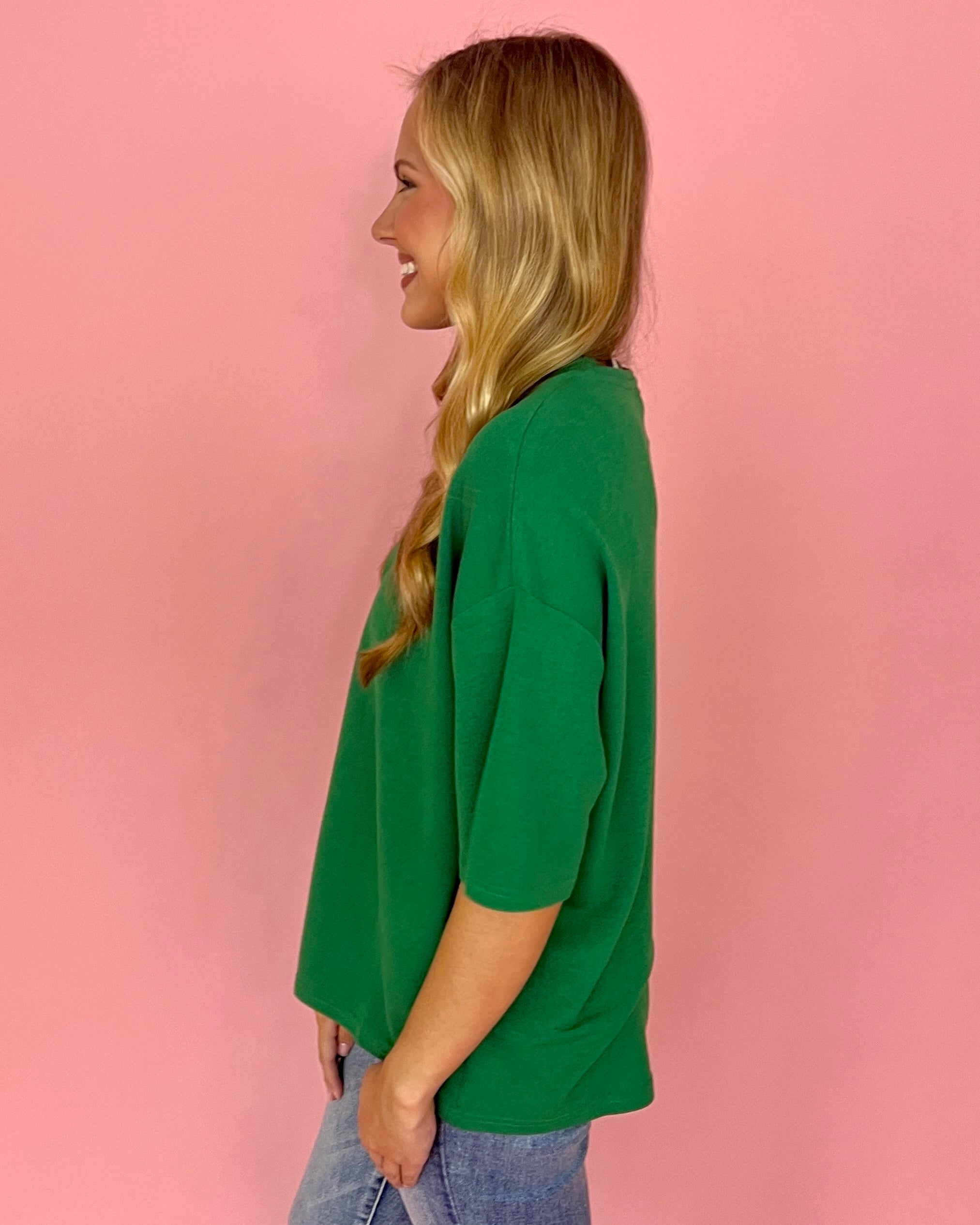 One At A Time Green Knit Top-Shop-Womens-Boutique-Clothing