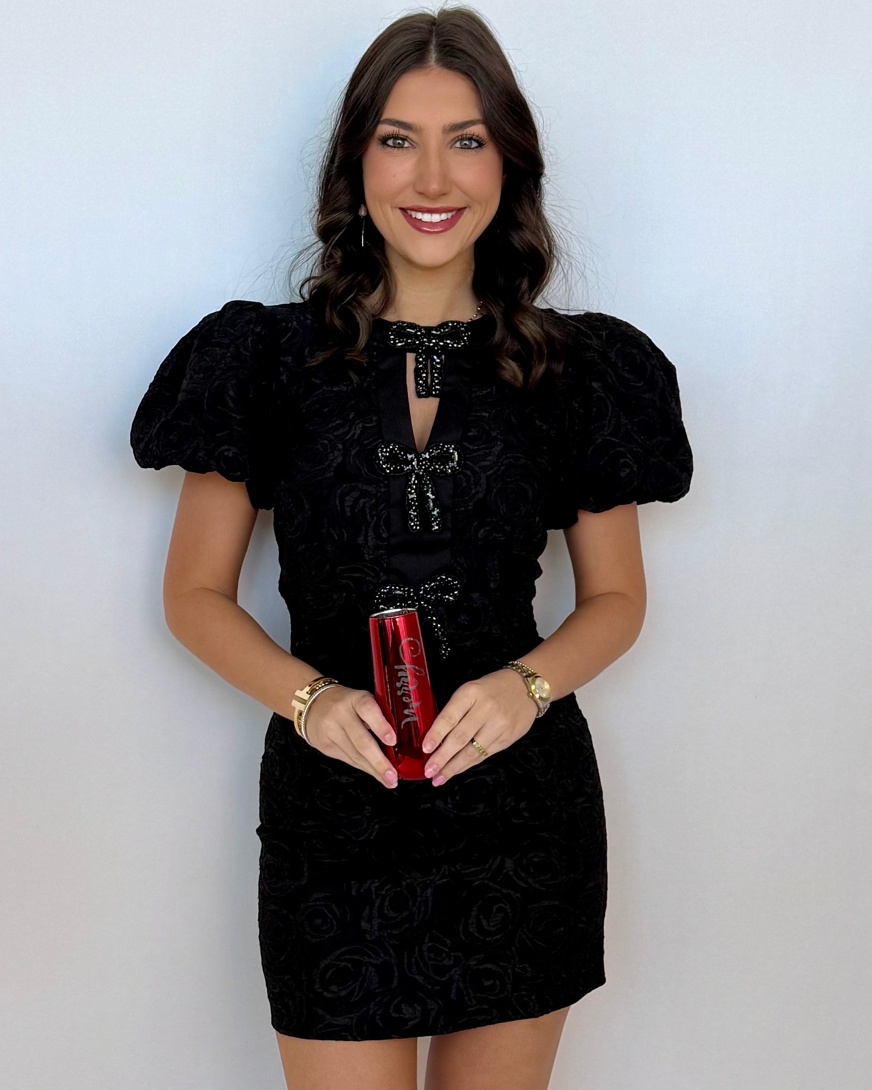 Deserve It Black Jacquard Bow Dress-Shop-Womens-Boutique-Clothing