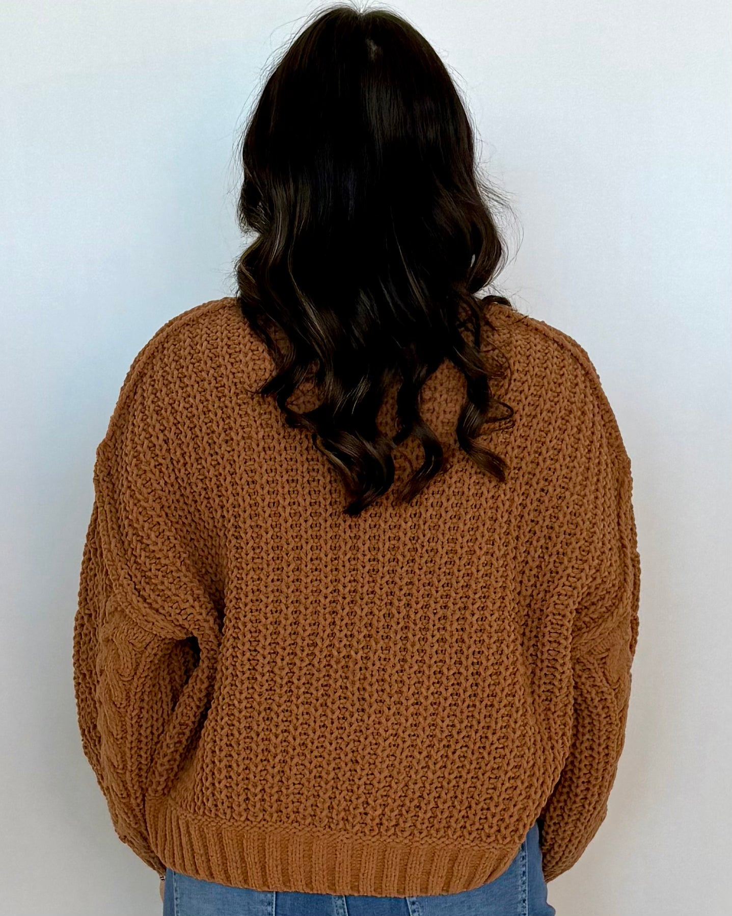 Woodlands Deep Camel Cable Knit Sweater-Shop-Womens-Boutique-Clothing