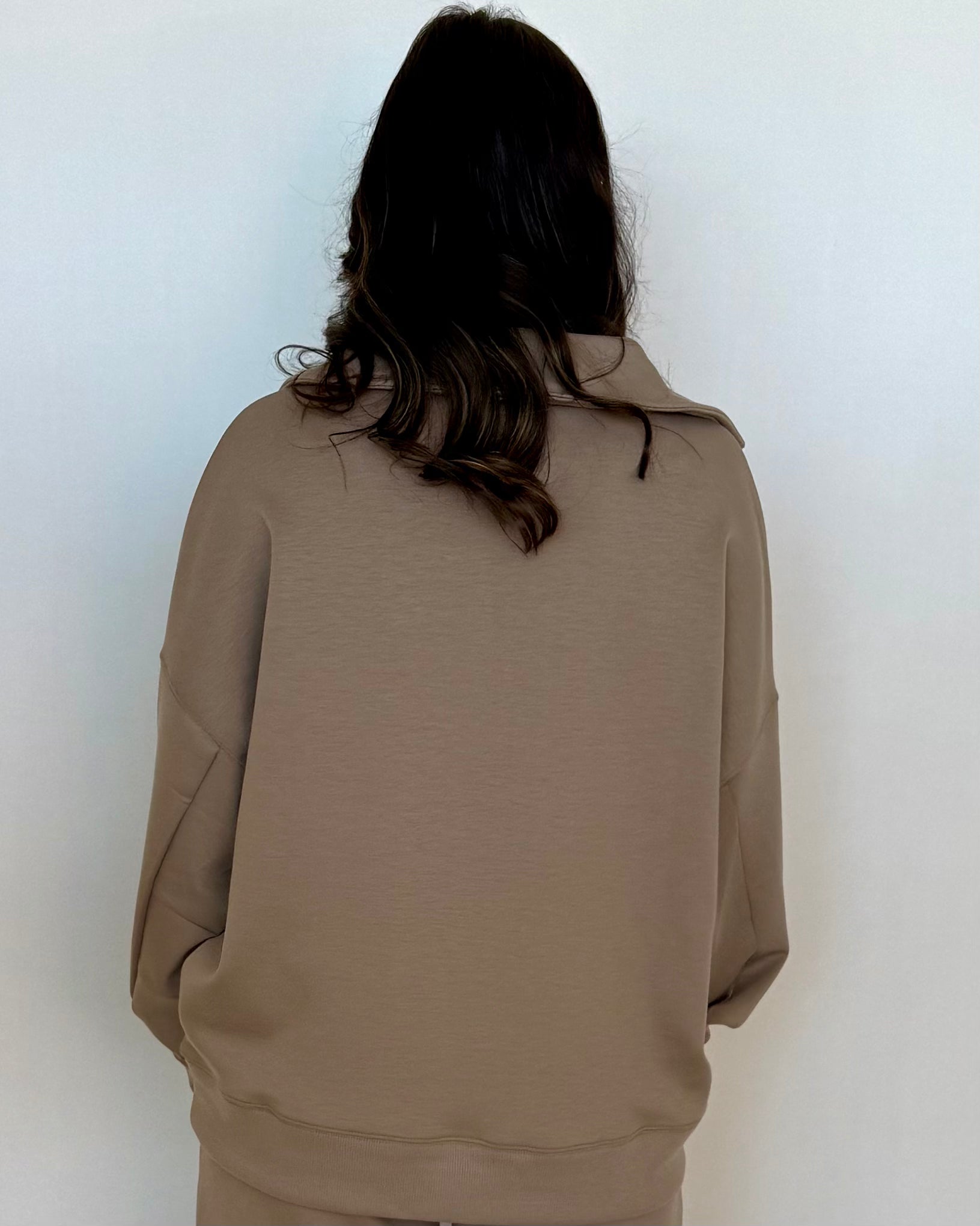 Town Lights Cocoa Scuba Collared Set-Shop-Womens-Boutique-Clothing