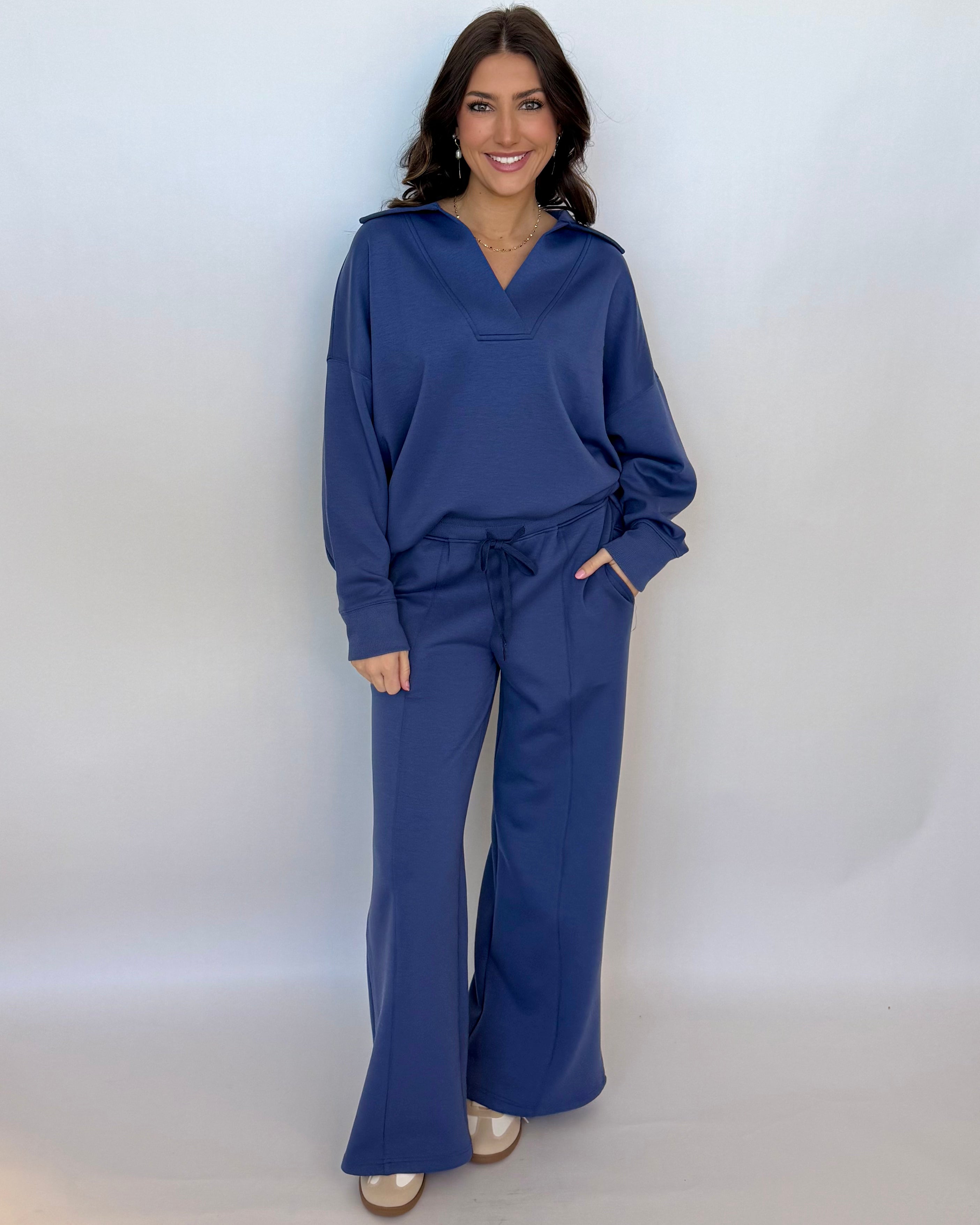 Town Lights Scuba Collared Set-Shop-Womens-Boutique-Clothing