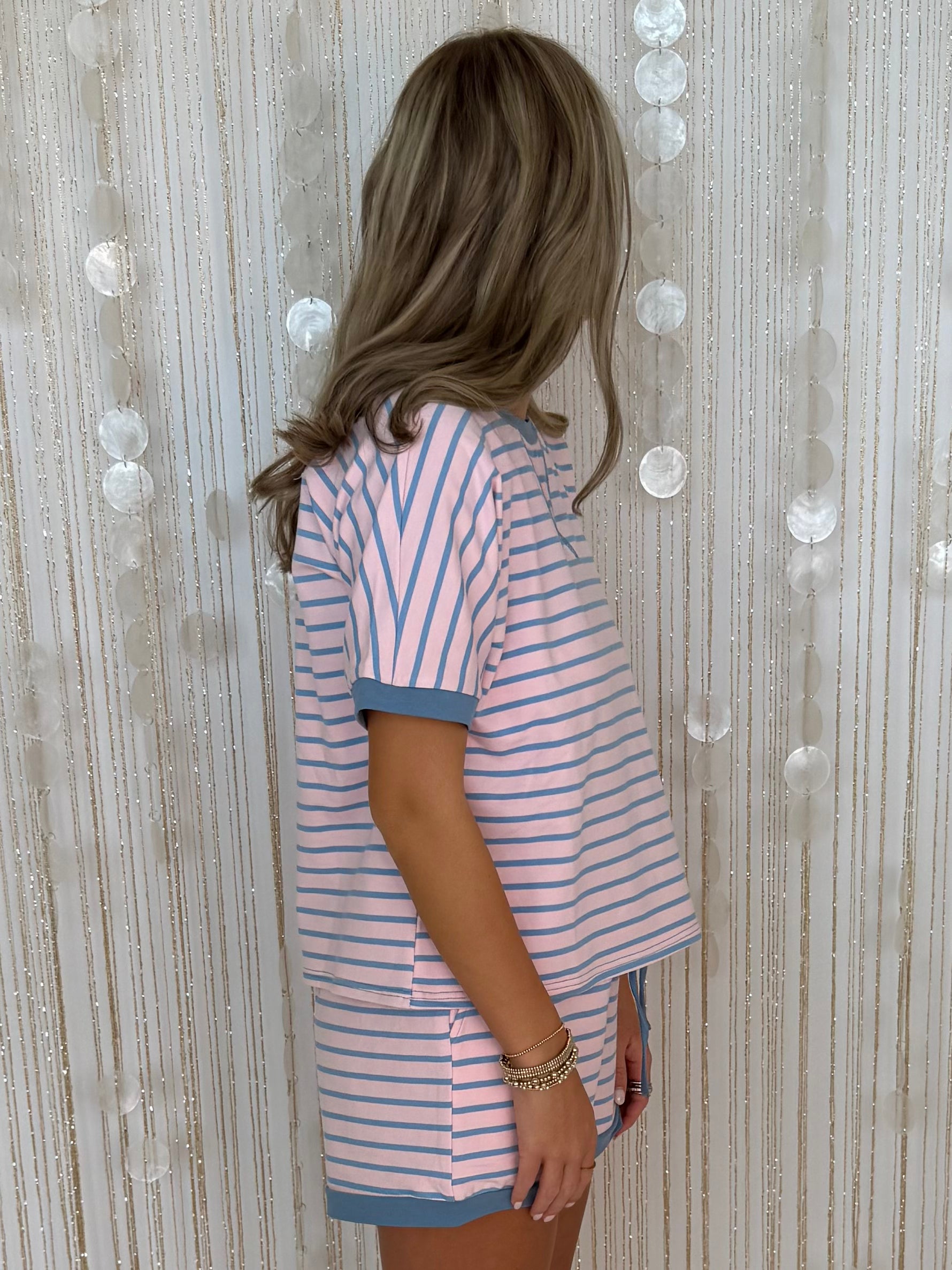 Sweet Staple Pink/Blue Stripe Set-Shop-Womens-Boutique-Clothing