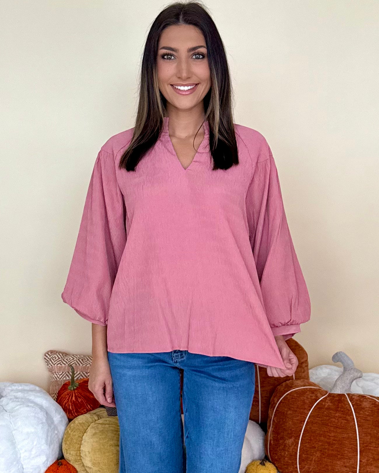 Remind Me Dusty Pink Textured Smock Top-Shop-Womens-Boutique-Clothing