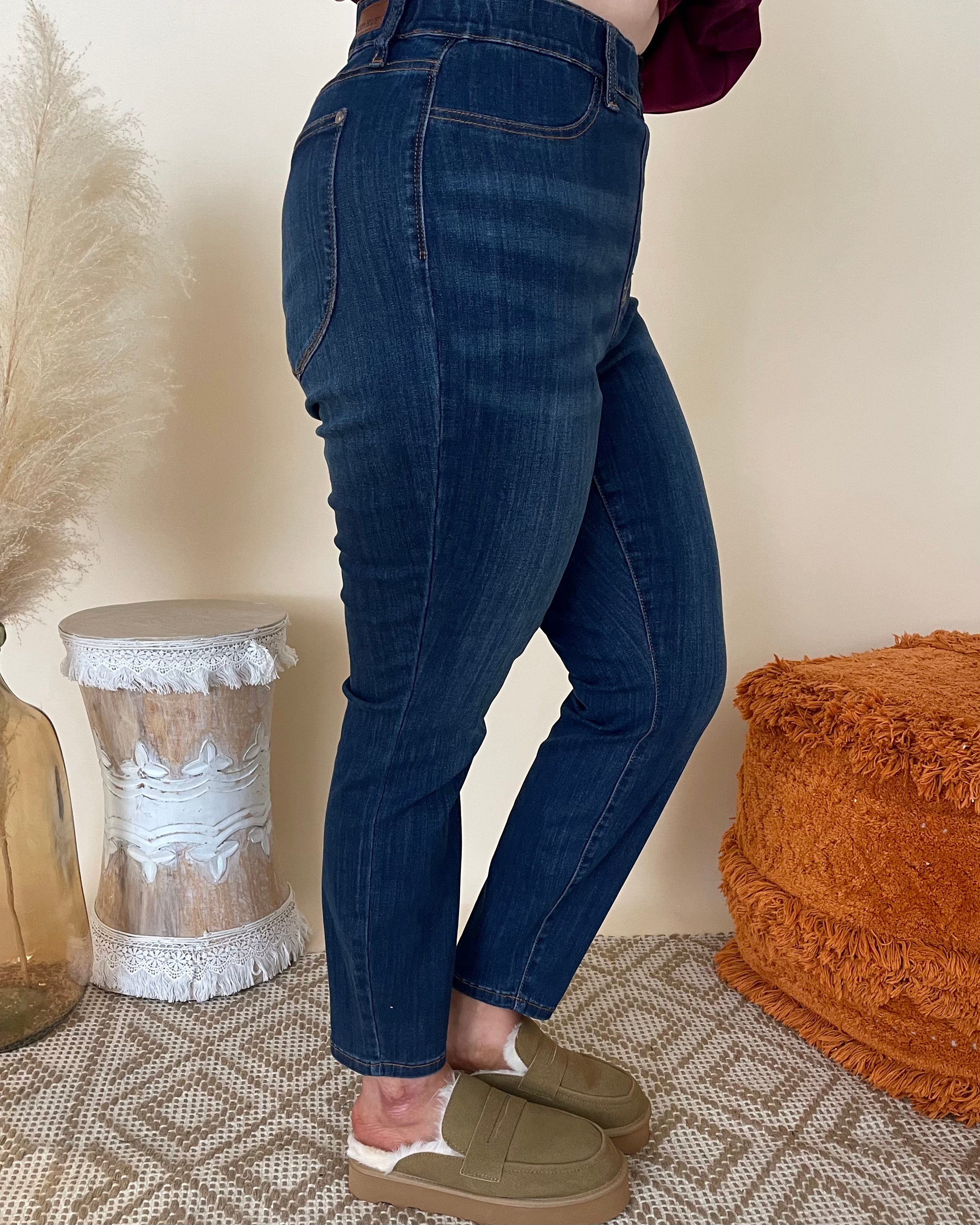 By A Pond Medium Denim Plus Pull-On Skinny Jeans-Shop-Womens-Boutique-Clothing